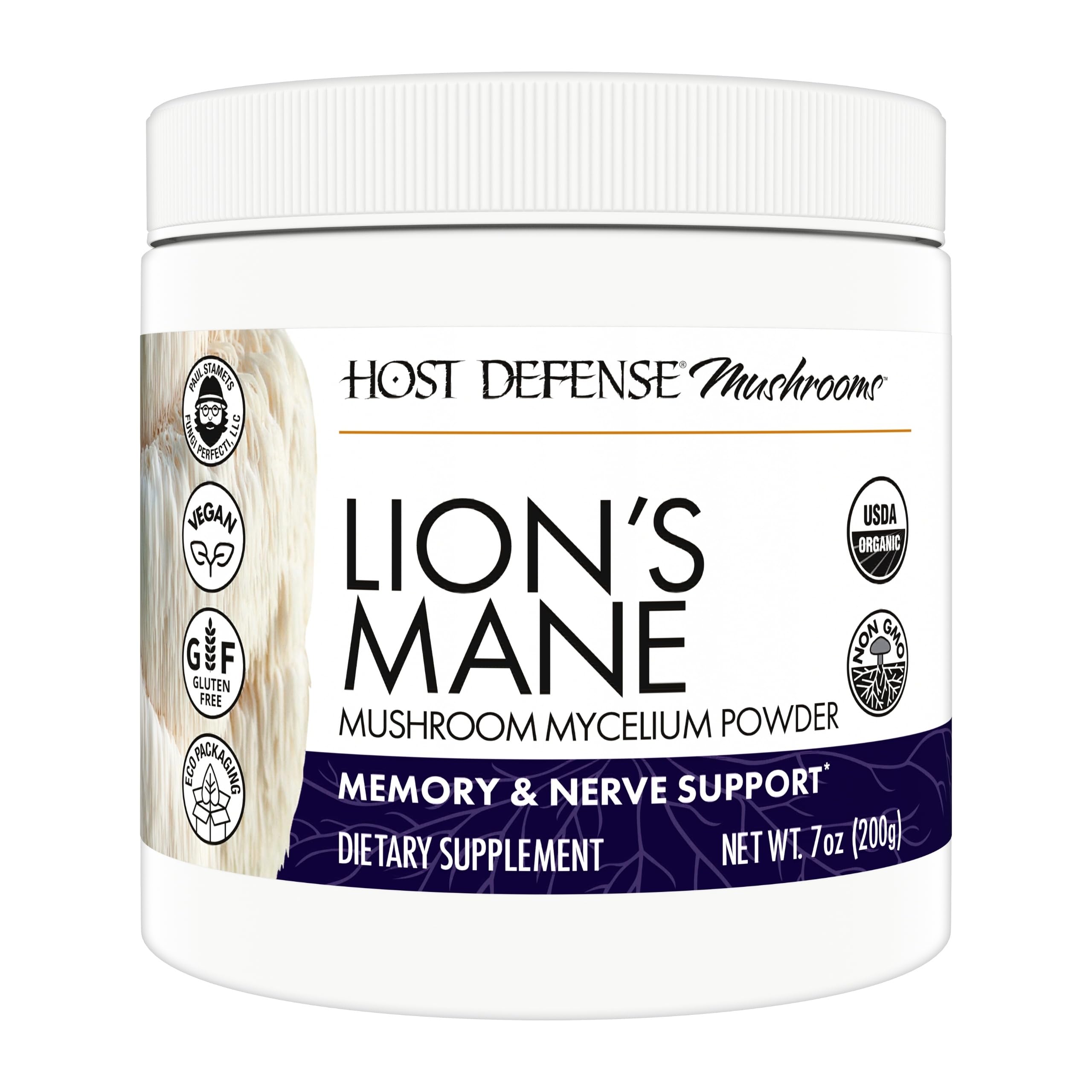Host Defense Lion's Mane Mushroom Supplement front view