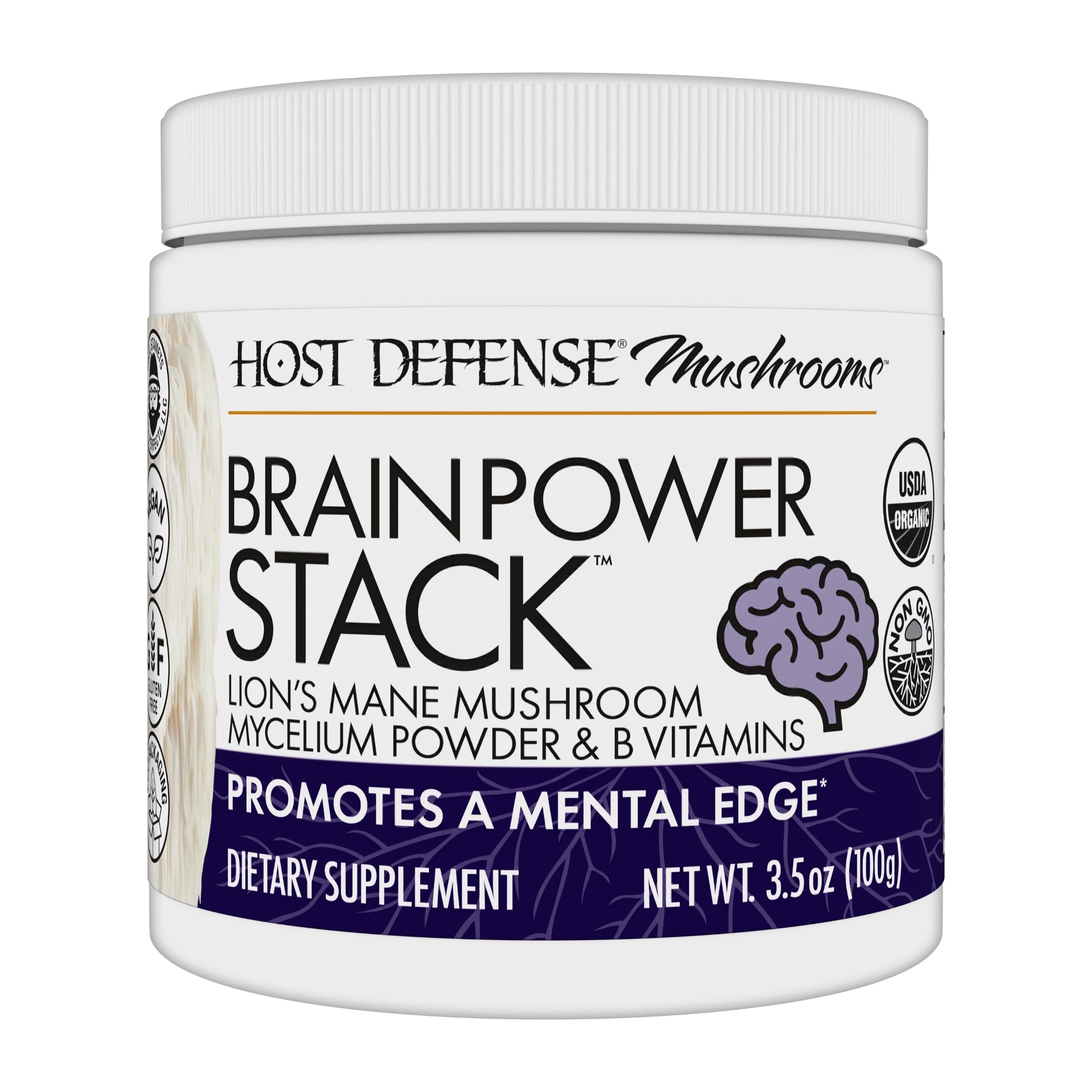 Host Defense Lion's Mane Mushroom Supplement front view