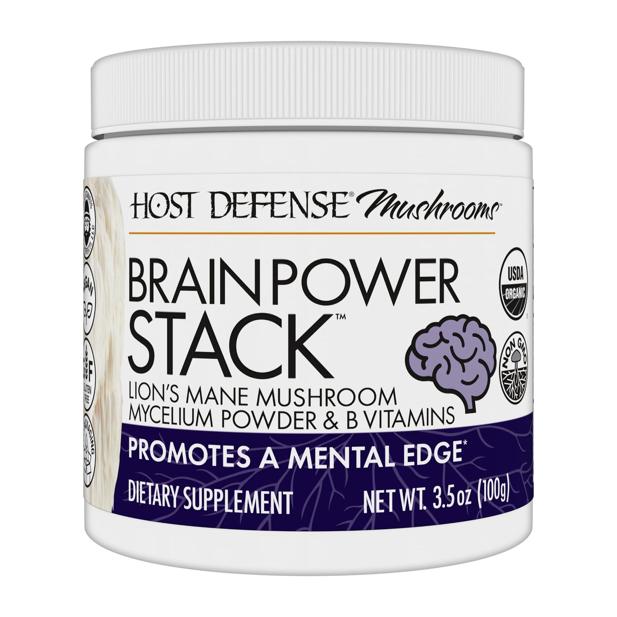 Host Defense Lion's Mane Mushroom Supplement front view