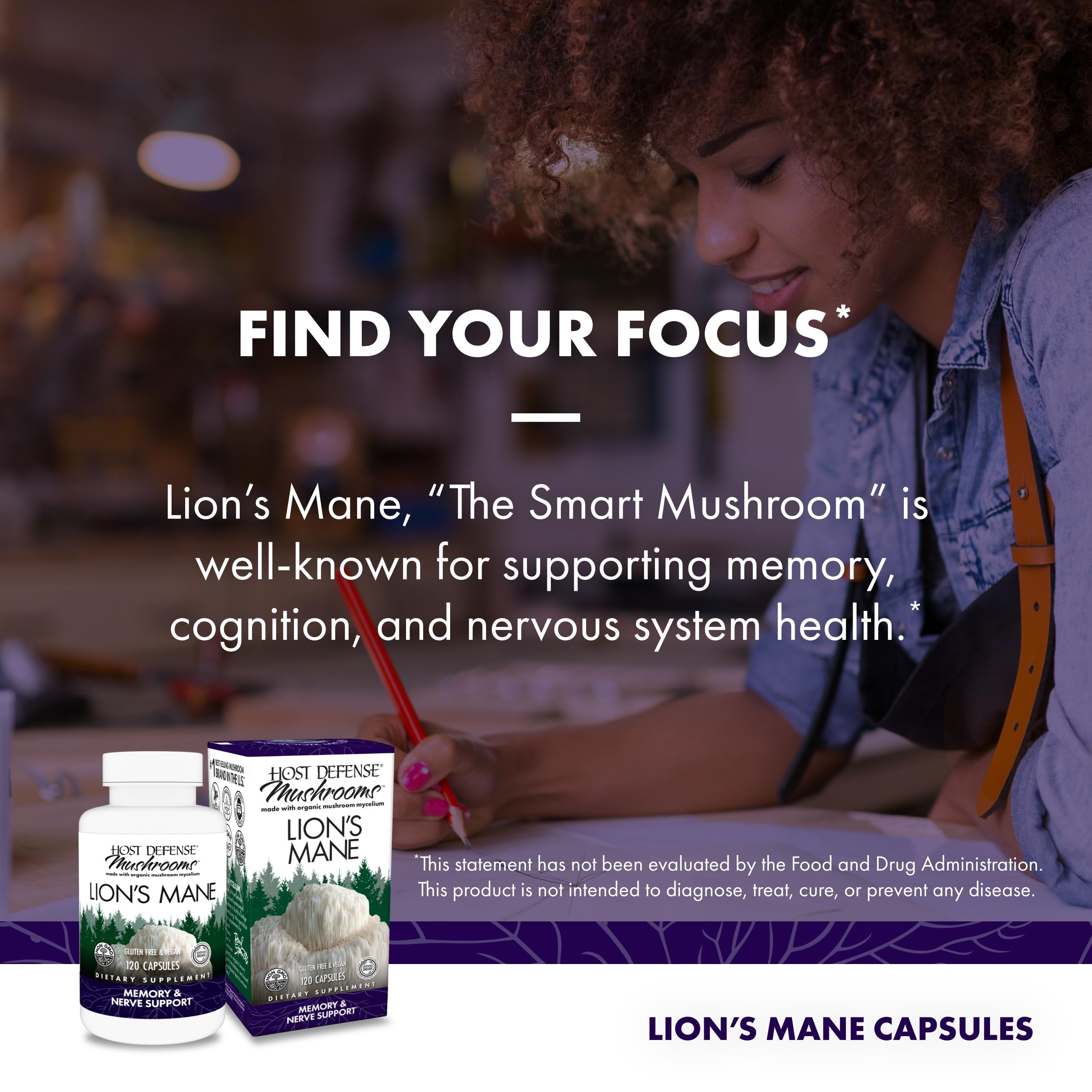Host Defense Lion's Mane Mushroom Supplement ingredients list