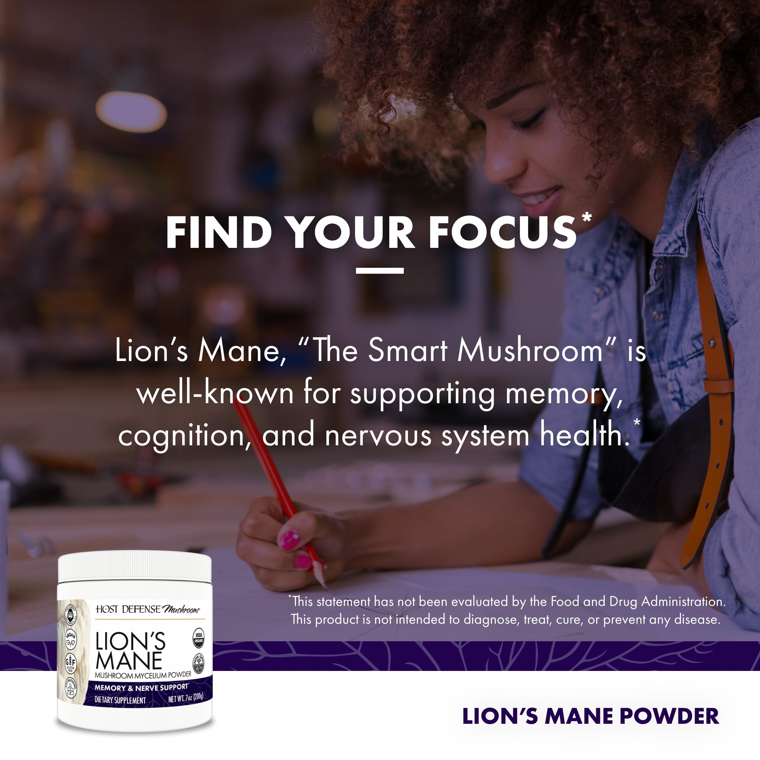 Host Defense Lion's Mane Mushroom Supplement ingredients list