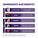 Host Defense Lion's Mane Mushroom Supplement nutritional information
