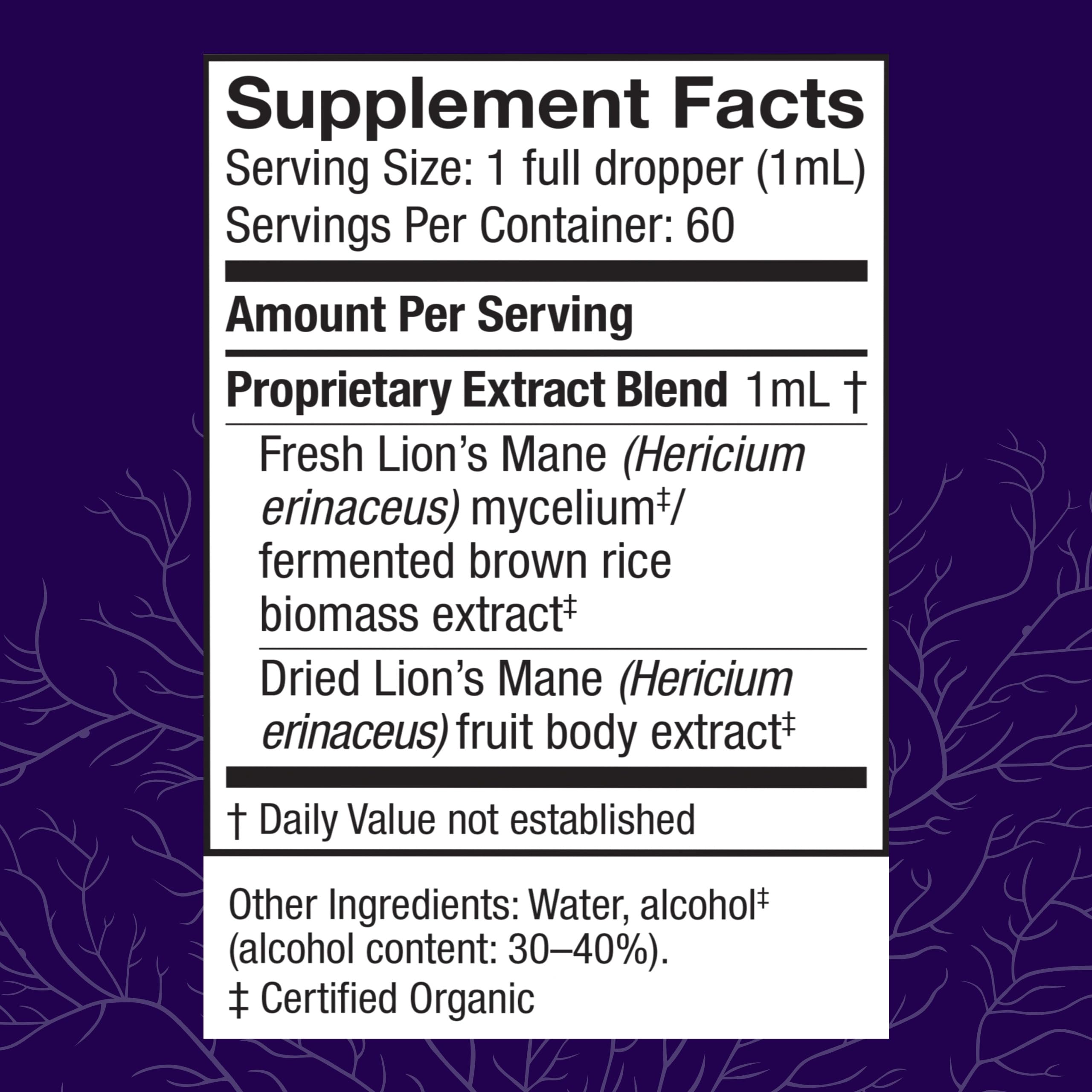 Host Defense Lion's Mane Mushroom Supplement side view