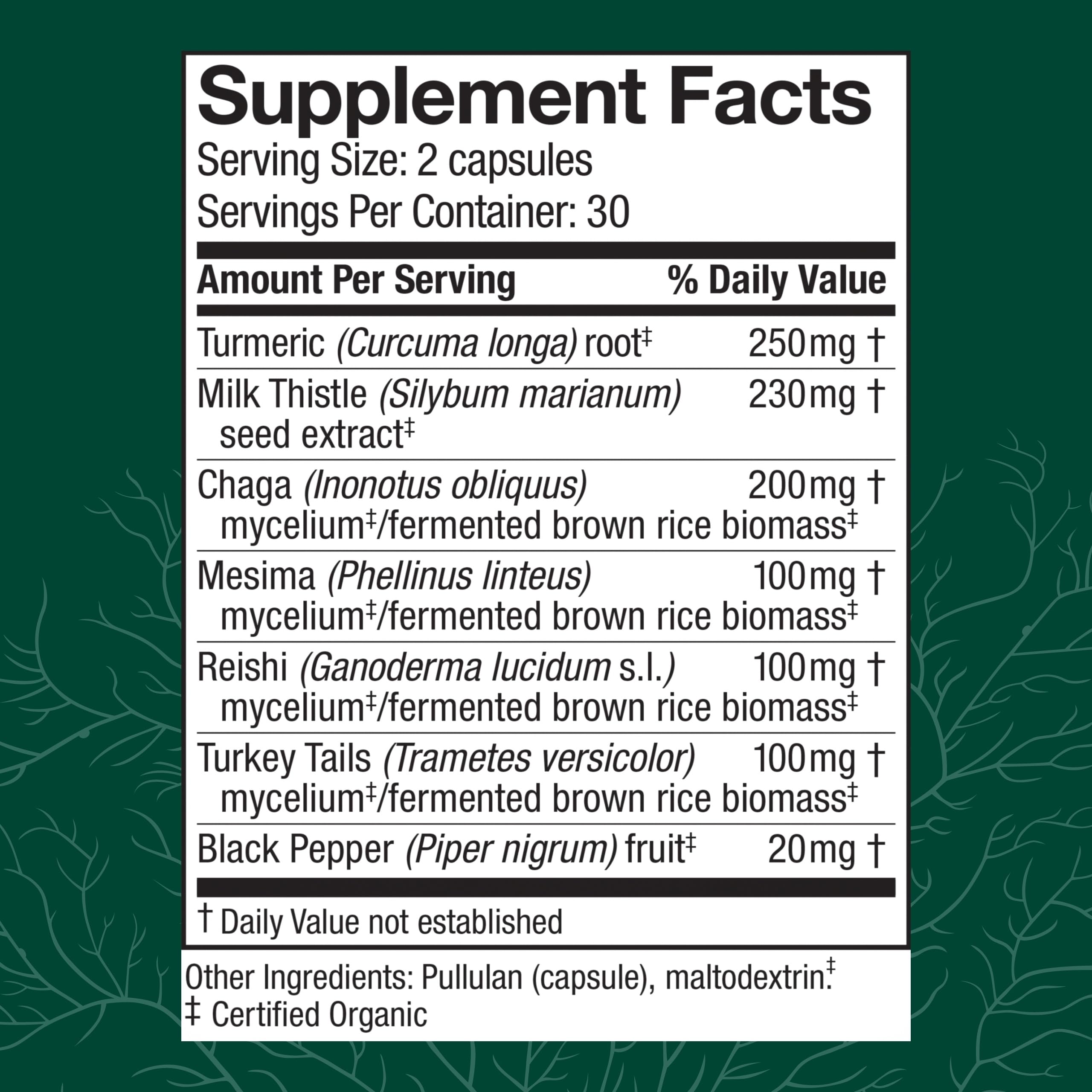 Host Defense Liver Support Mushroom Supplement packaging