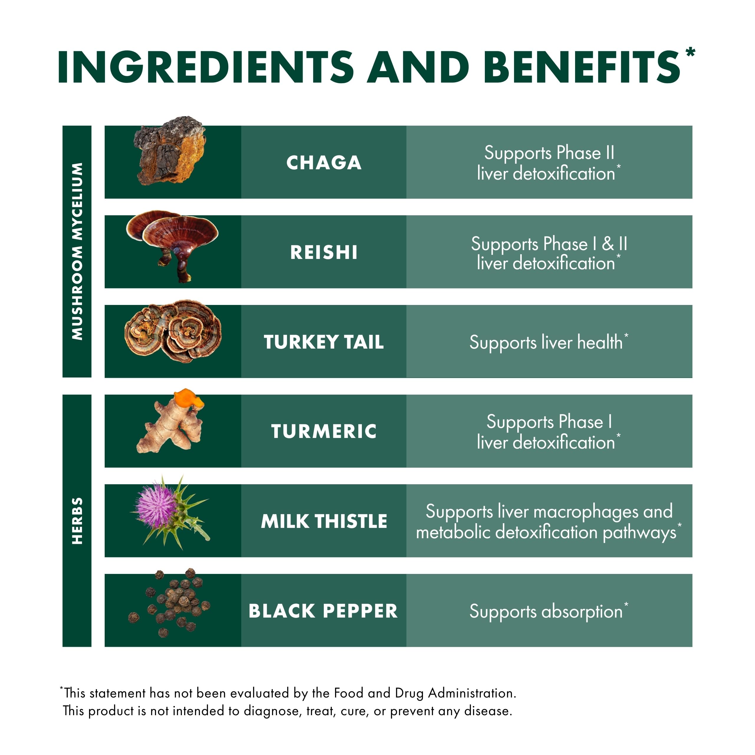 Host Defense Liver Support Mushroom Supplement side view