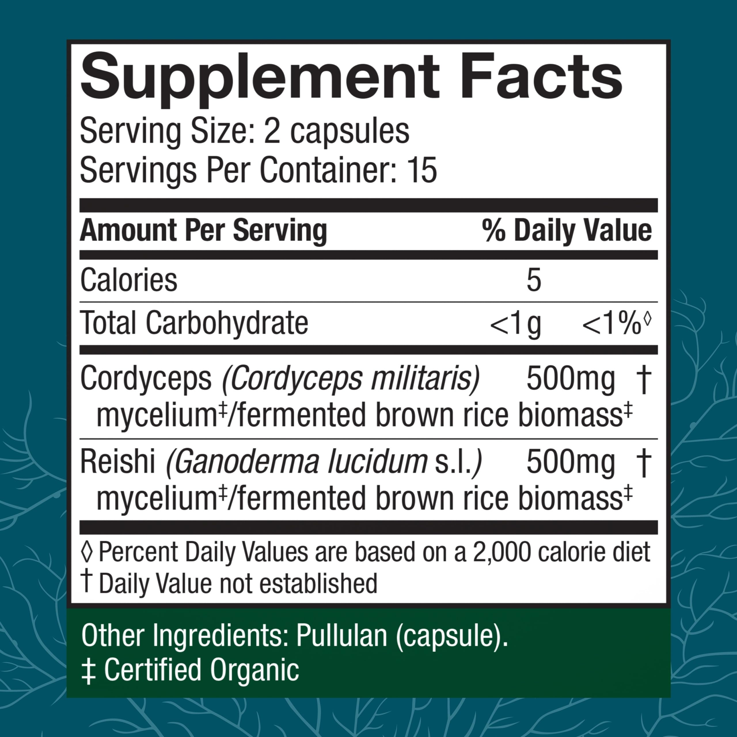 Host Defense Mushroom Capsules side view showing capsule details