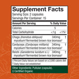 Host Defense Mushroom Capsules side view showing ingredients
