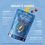 Host Defense Mushroom Gummies with ingredients displayed