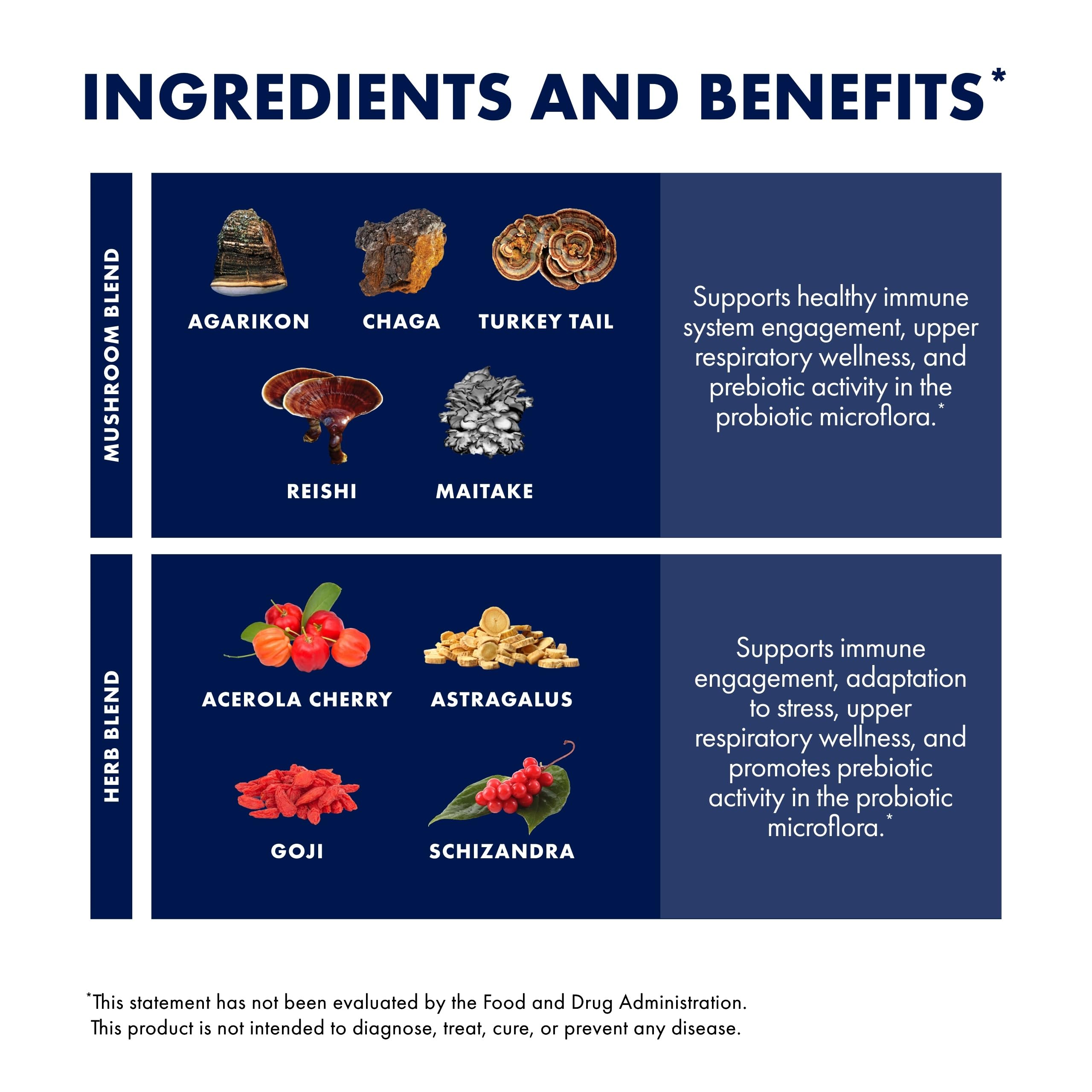 Host Defense Mushroom Powder Supplement nutritional information