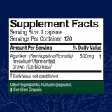 Host Defense Mushroom Supplement 118g back view with ingredients