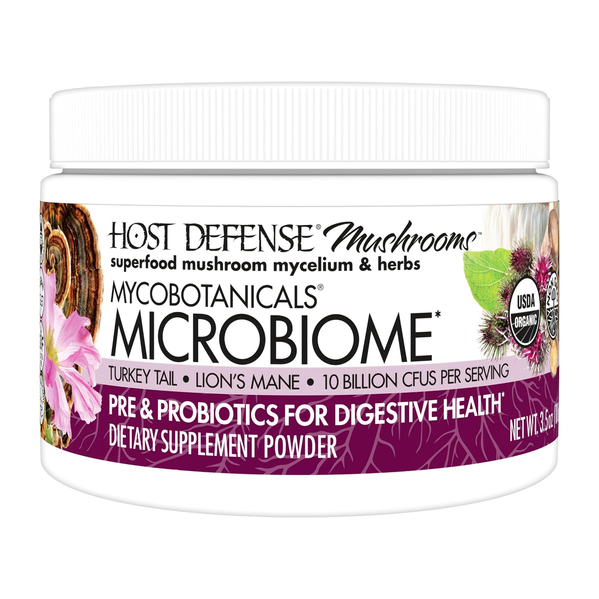Host Defense Mushroom Supplement 136g front view packaging