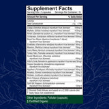 Host Defense Mushroom Supplement 17-Species back view with ingredient list