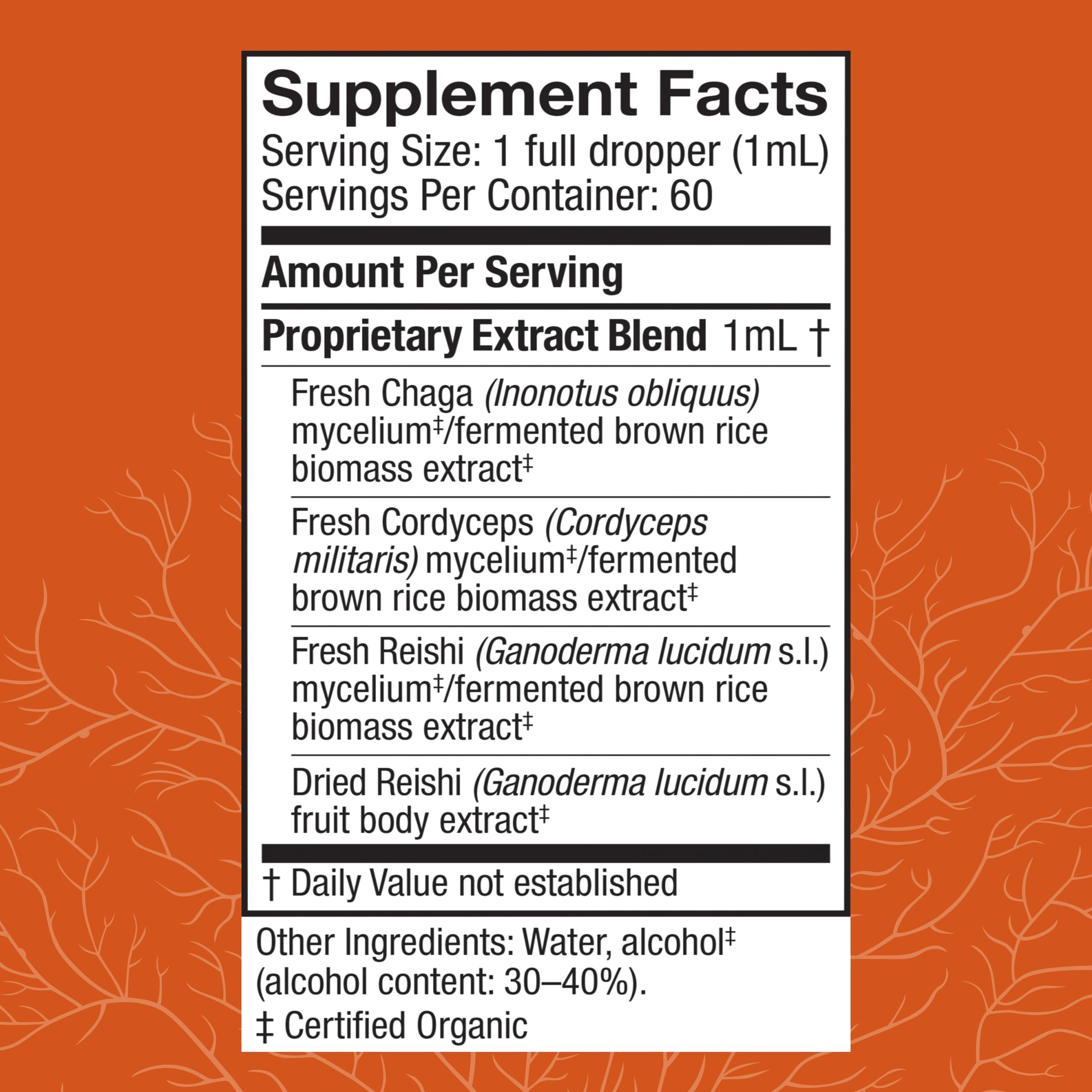 Host Defense Mushroom Supplement 57g back view