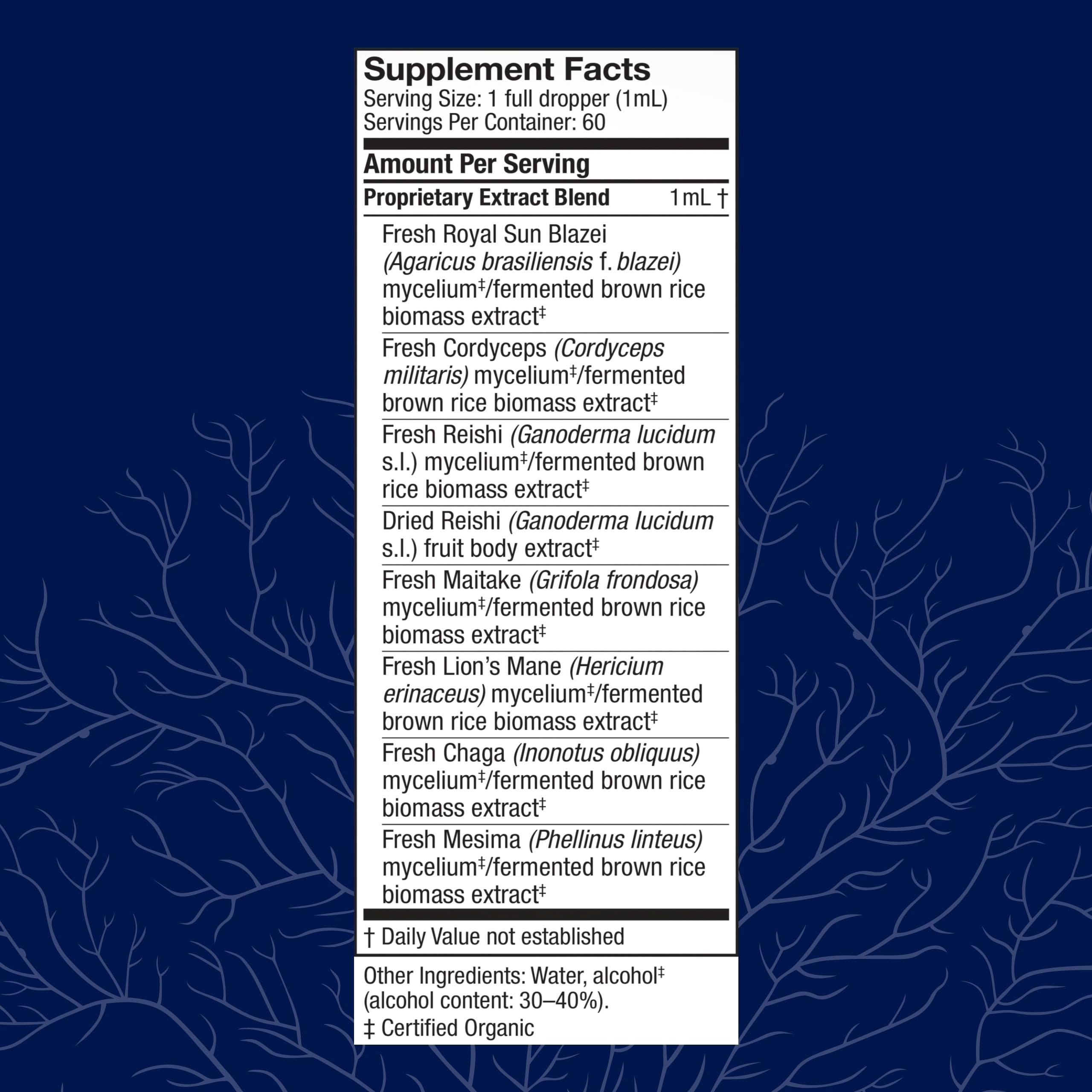 Host Defense Mushroom Supplement 7-Species bottle side view