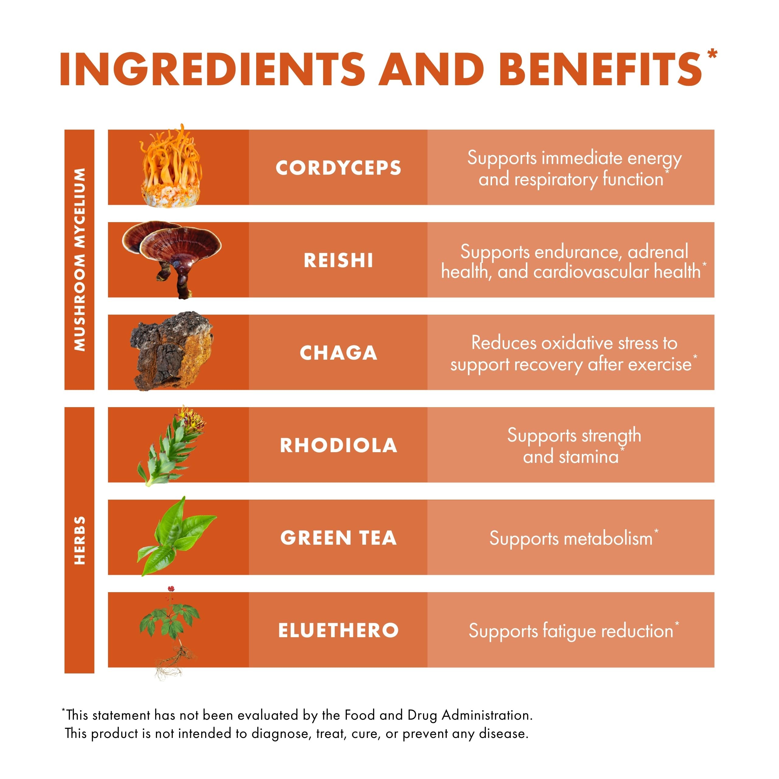 Host Defense Mushroom Supplement ingredients list