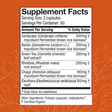 Host Defense Mushroom Supplement side view showing ingredients