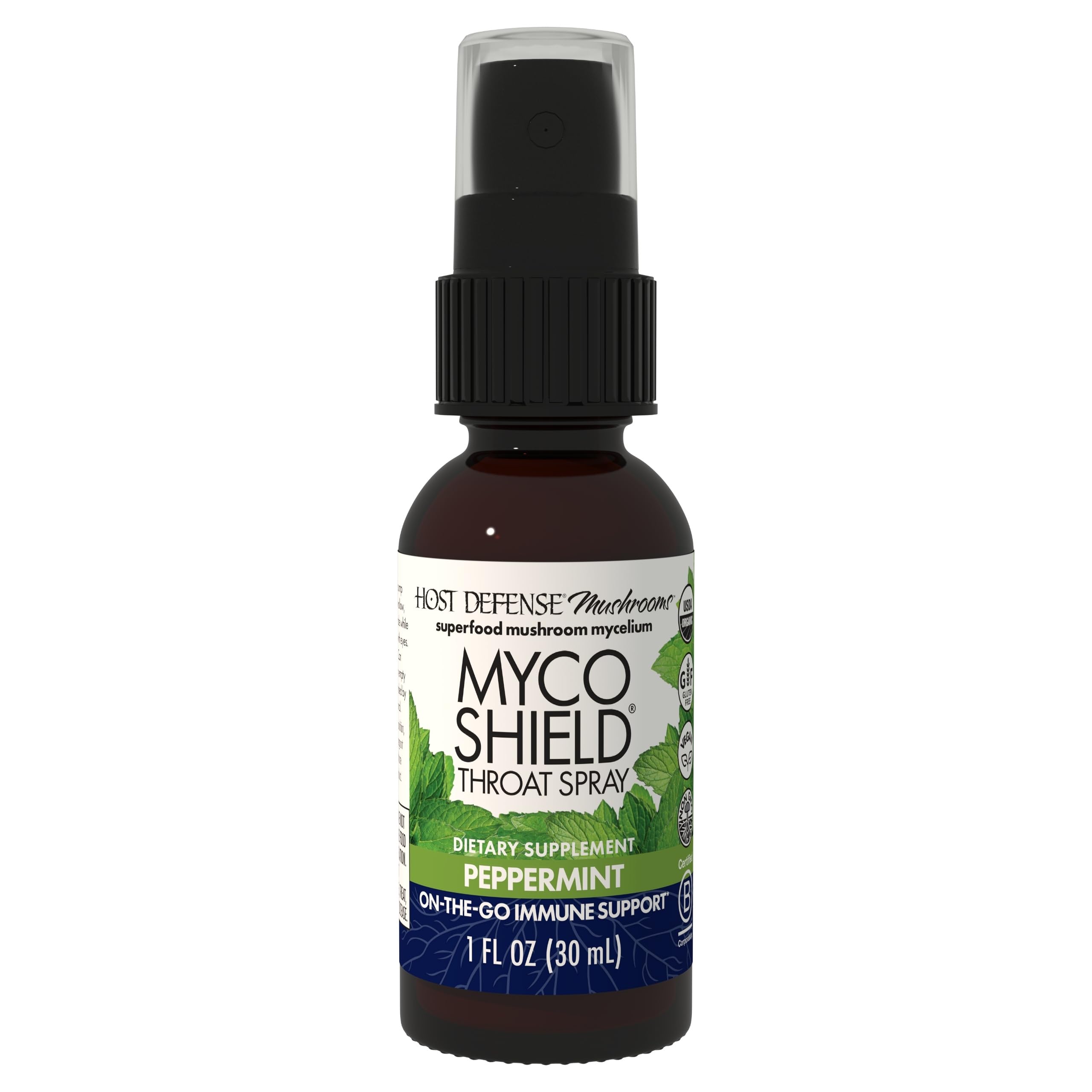 Host Defense Mushroom Throat Spray 91g front view