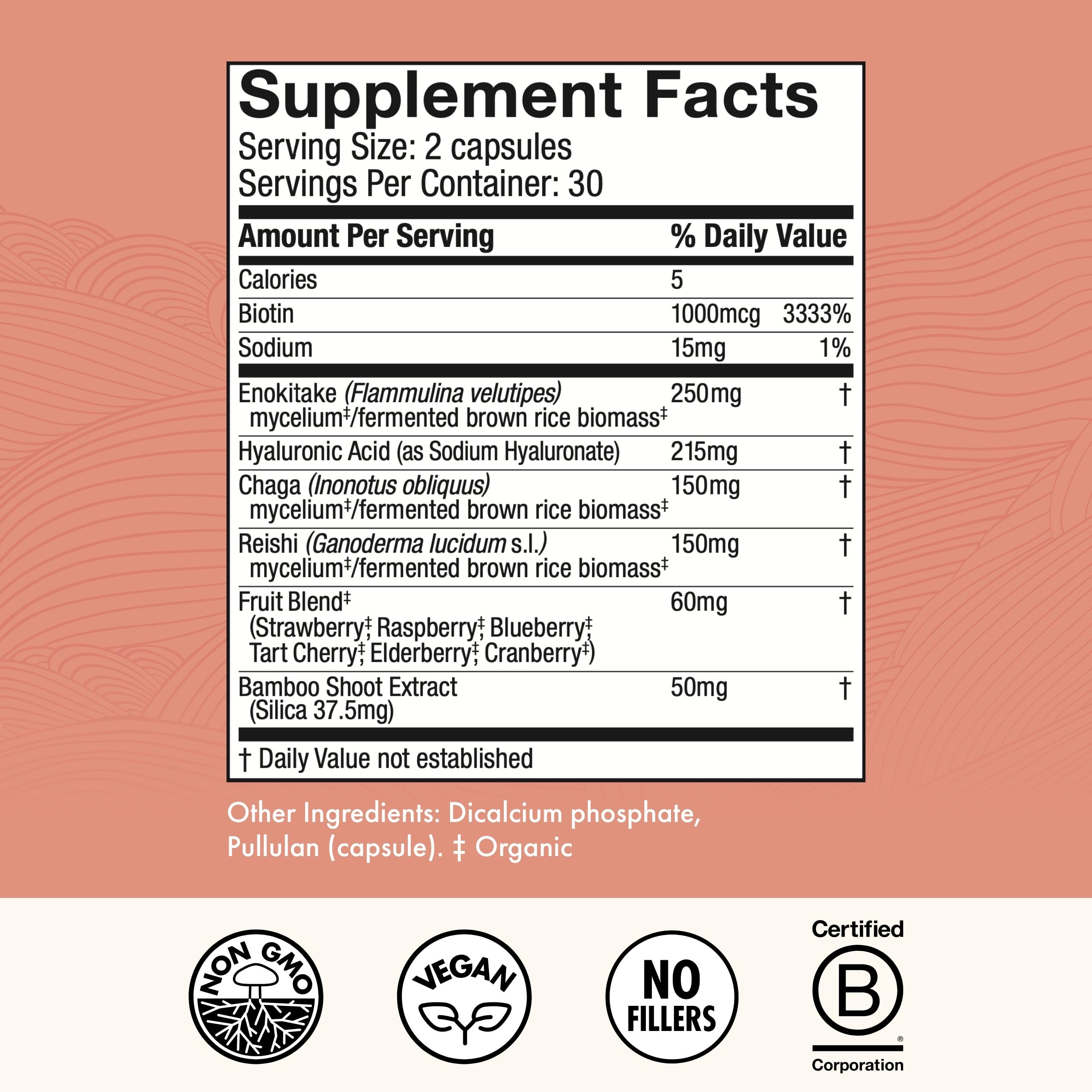 Host Defense MycoBenefits Beauty Mushroom Supplement side view
