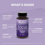 Host Defense MycoBenefits Focus Mushroom Supplement label close-up