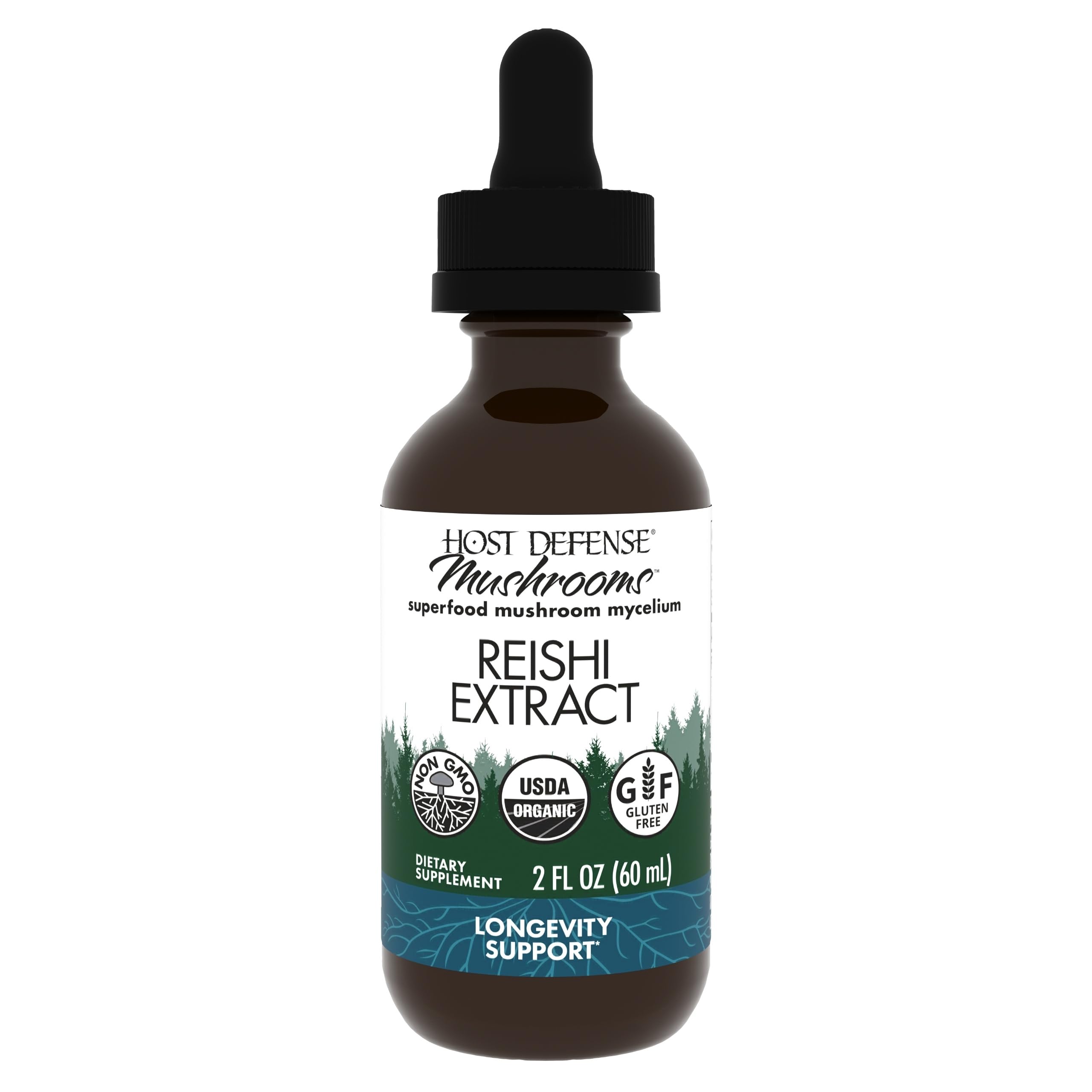 Host Defense Reishi Mushroom Liquid Supplement 136g front view