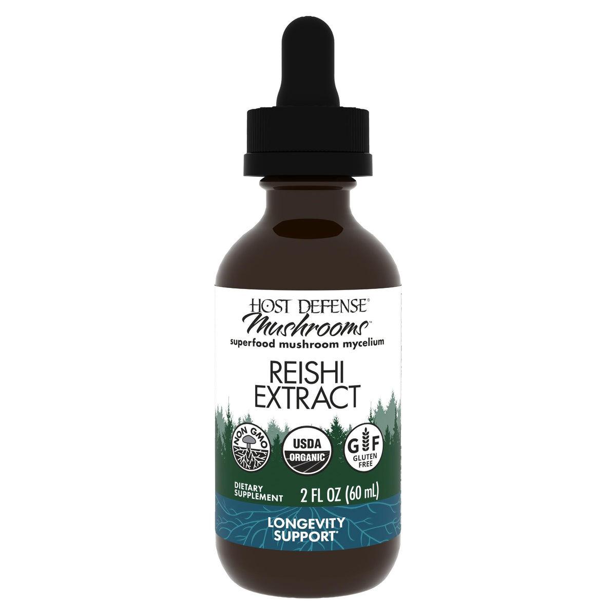 Host Defense Reishi Mushroom Liquid Supplement 136g front view