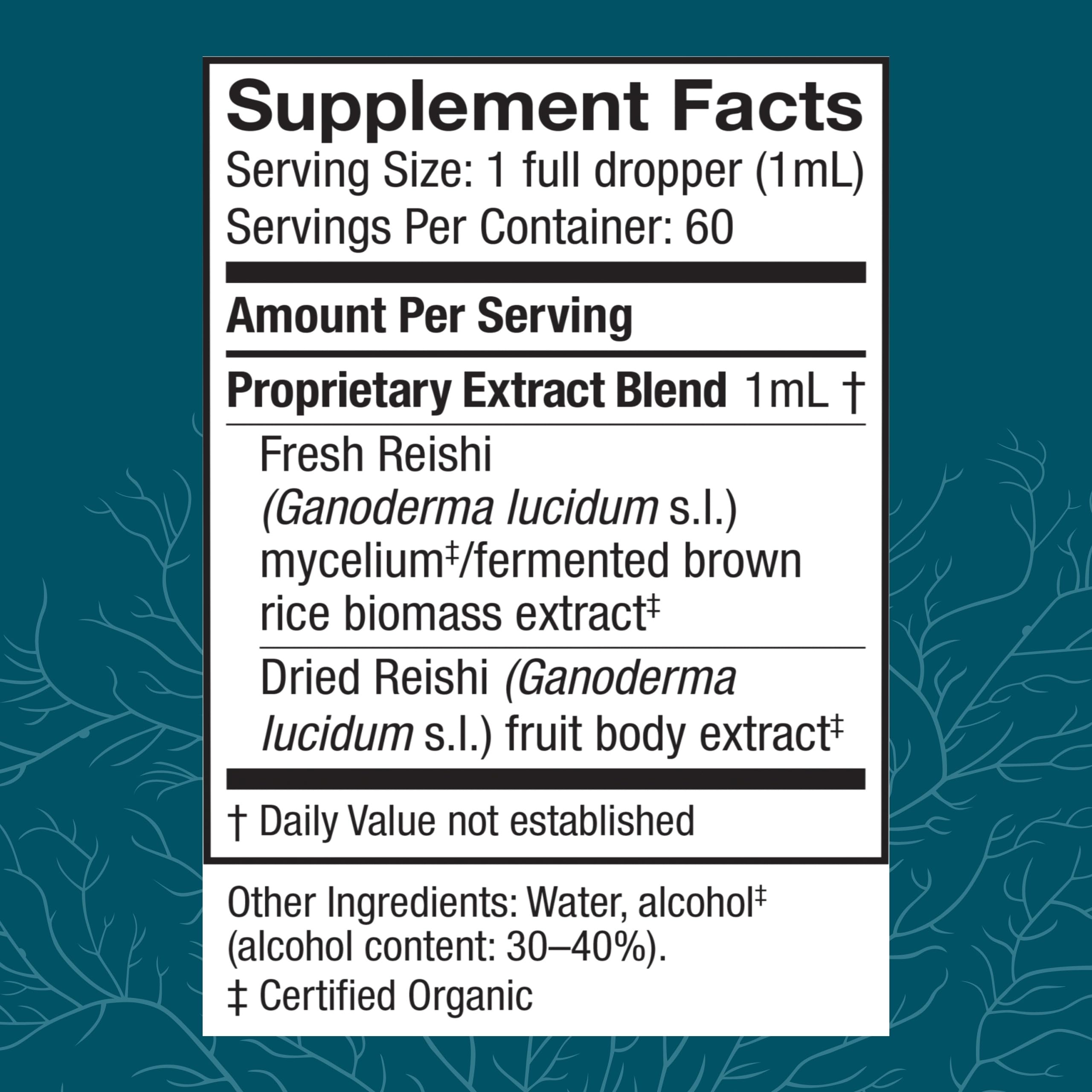 Host Defense Reishi Mushroom Liquid Supplement 136g side view
