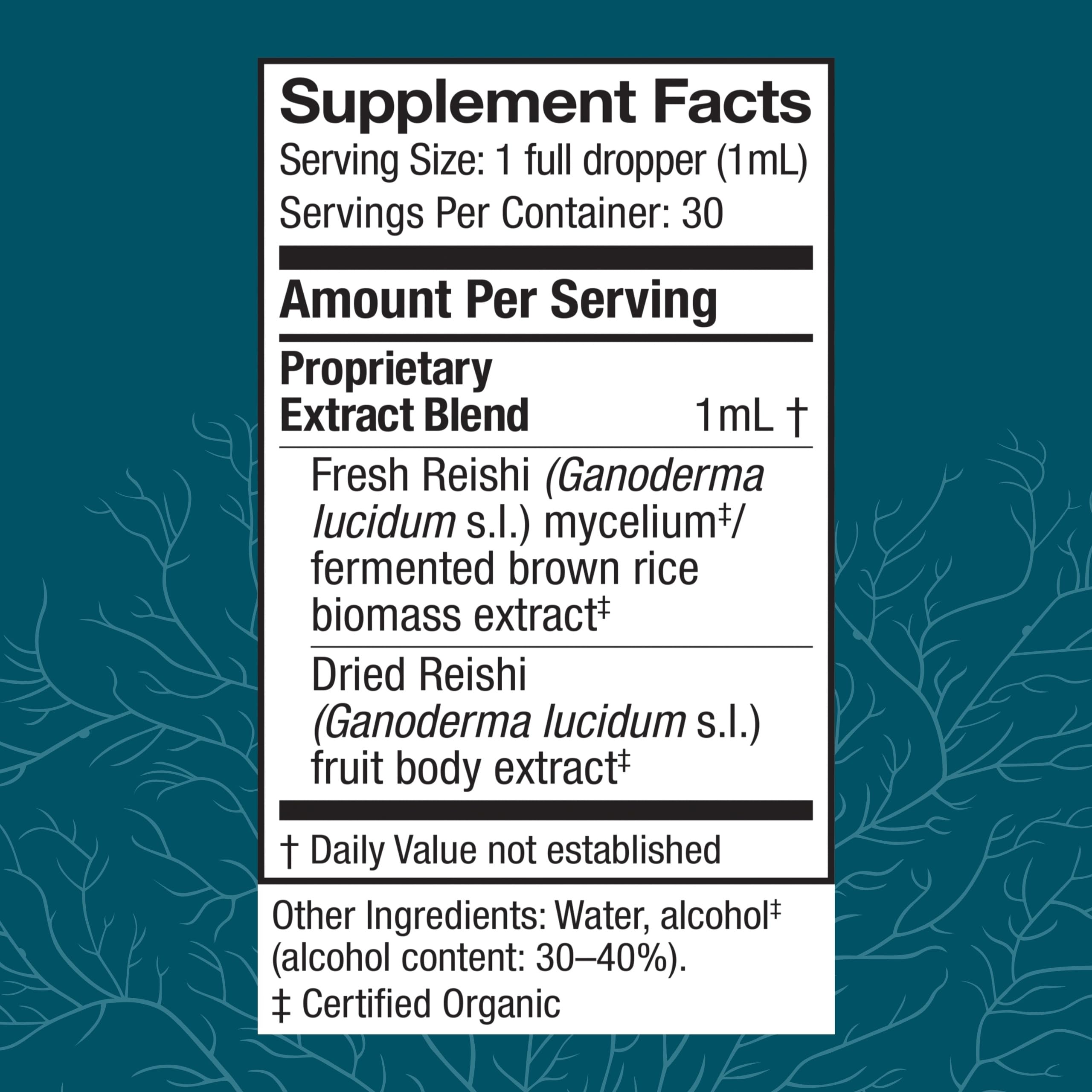 Host Defense Reishi Mushroom Liquid Supplement 91g back view