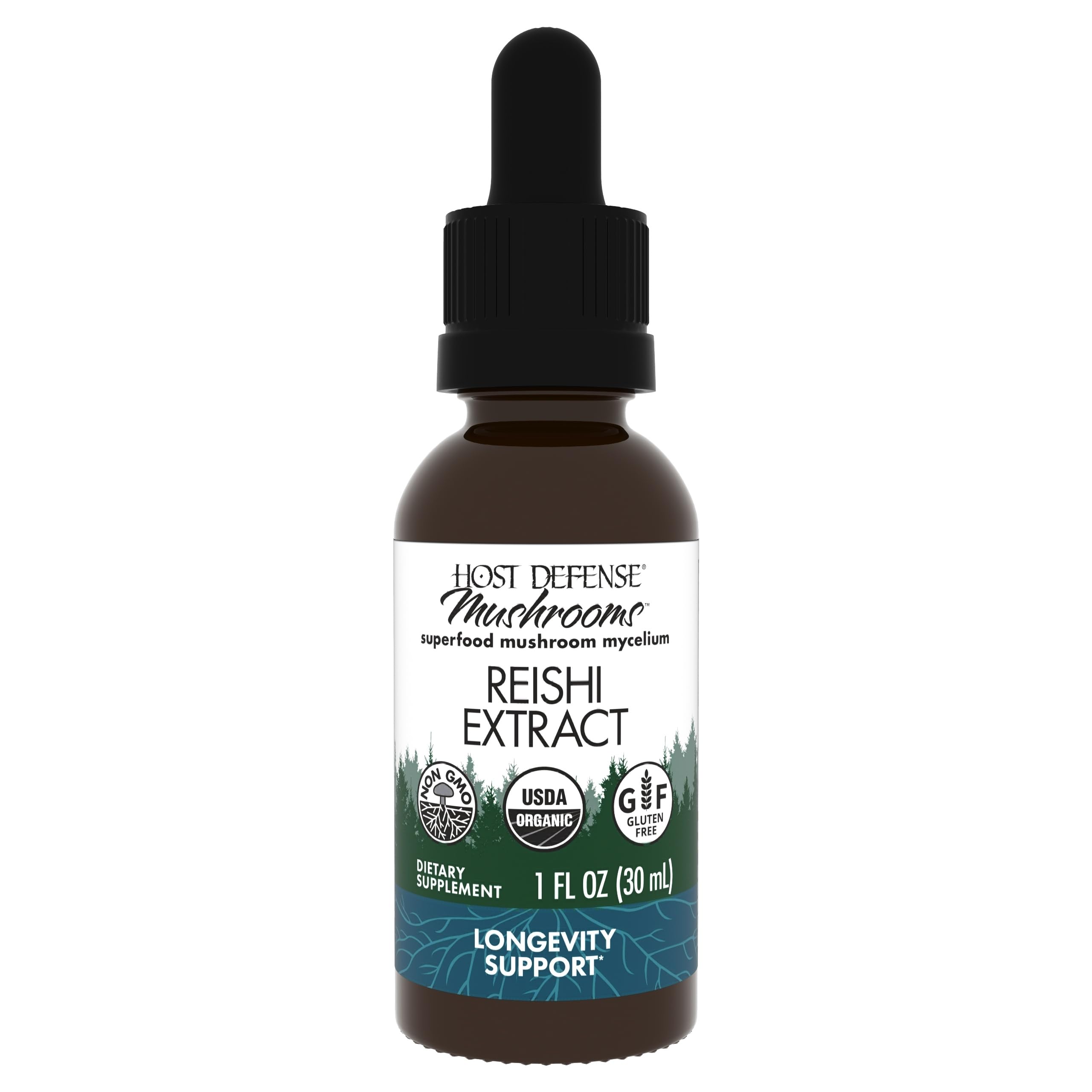 Host Defense Reishi Mushroom Liquid Supplement 91g front view