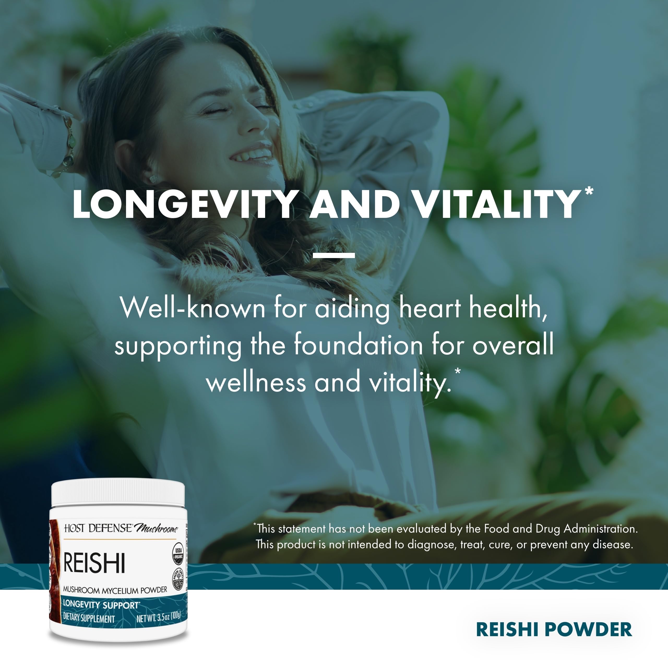 Host Defense Reishi Mushroom Powder 136g ingredient list