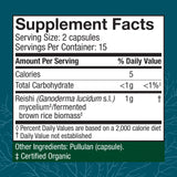 Host Defense Reishi Mushroom Supplement 50g capsules side view