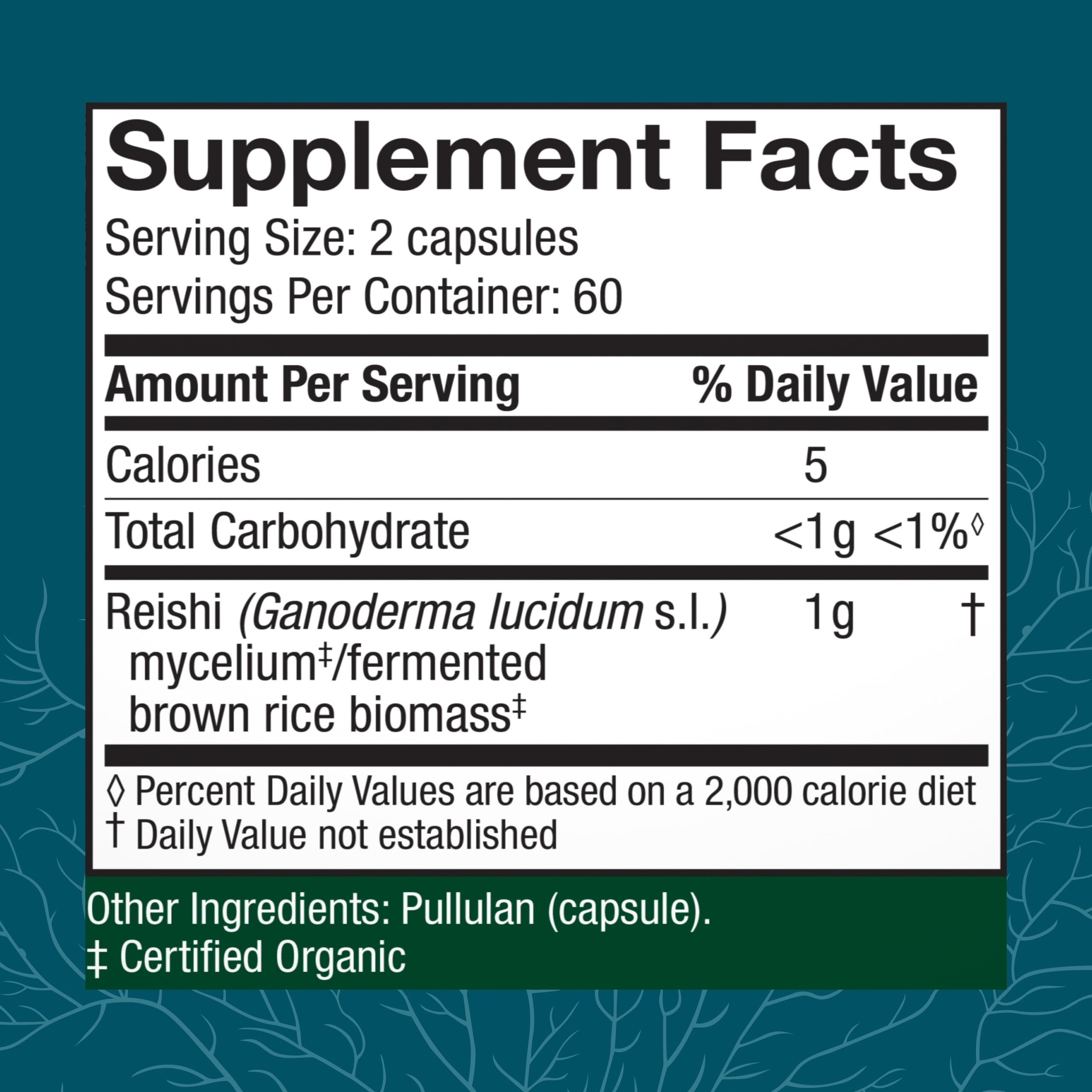 Host Defense Reishi Mushroom Supplement bottle side view