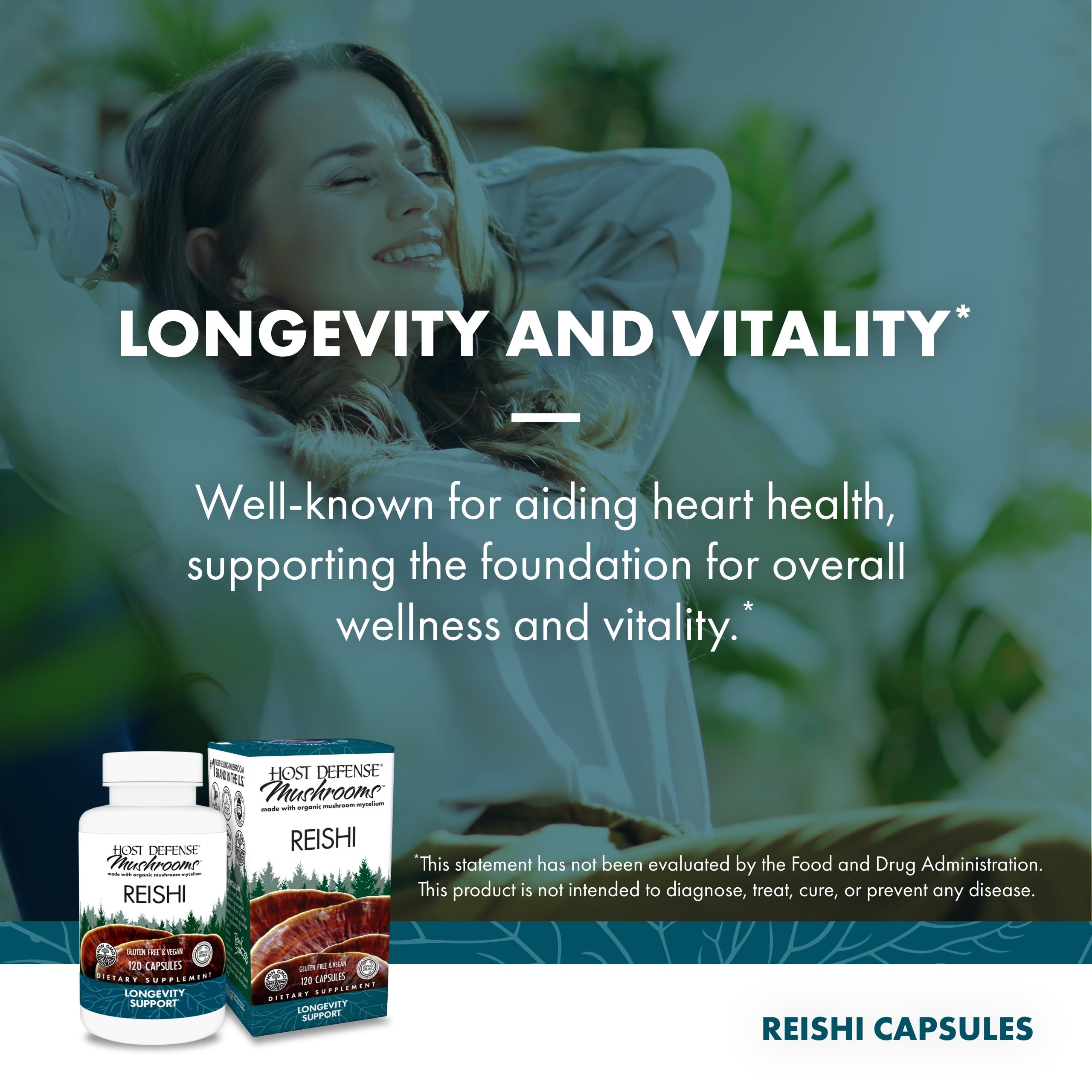 Host Defense Reishi Mushroom Supplement ingredients list