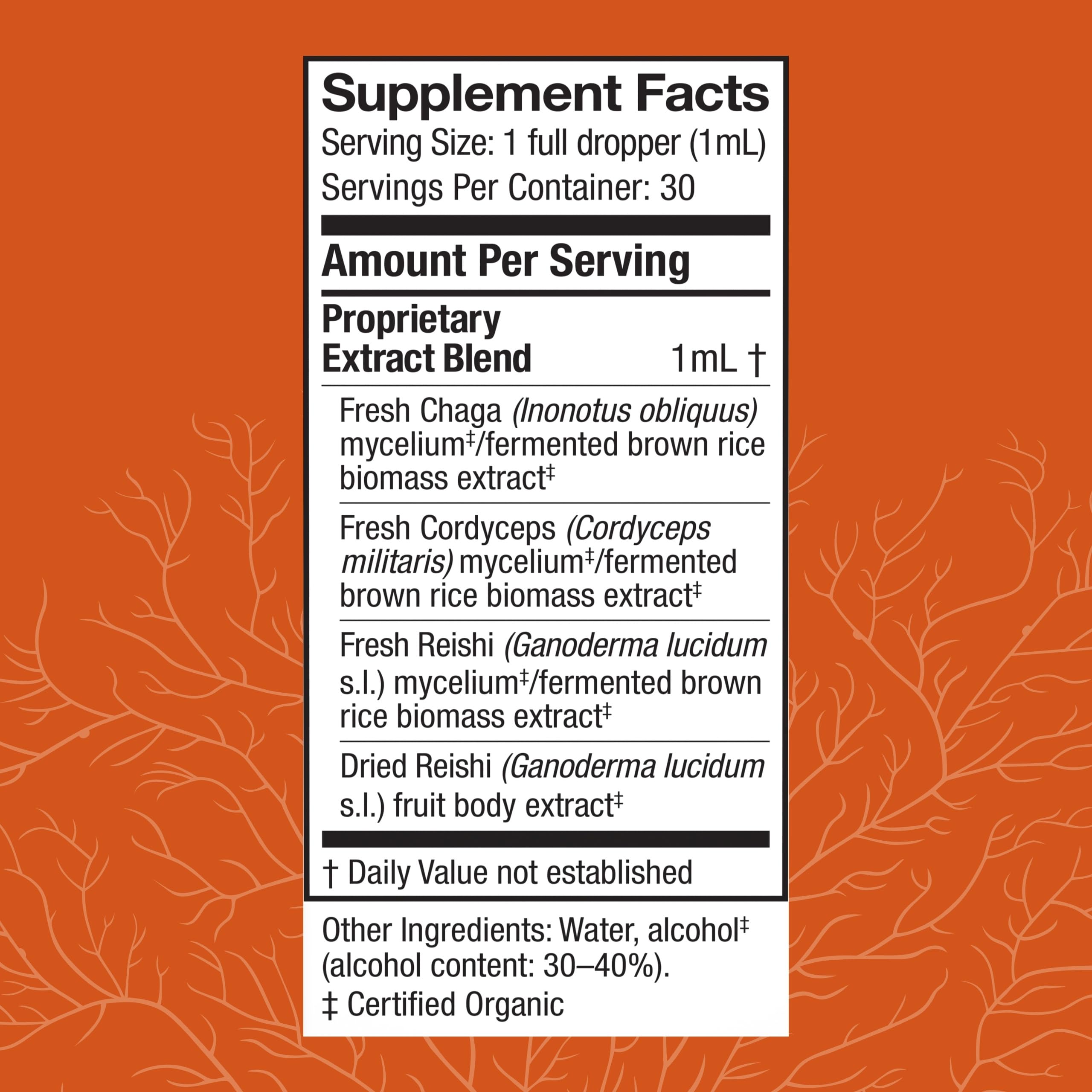Host Defense supplement with Cordyceps and Reishi ingredients