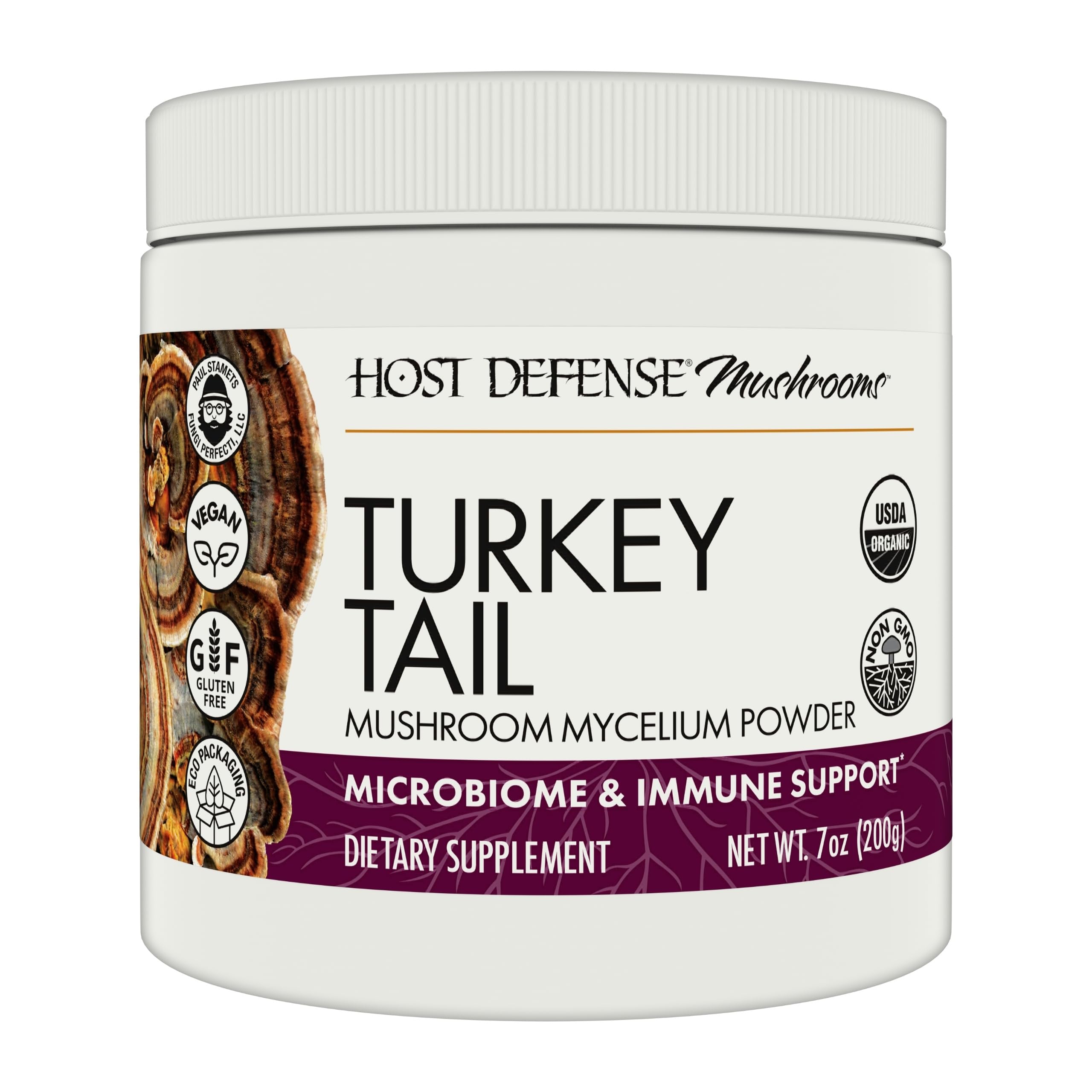 Host Defense Turkey Tail Mushroom Supplement 204g front view
