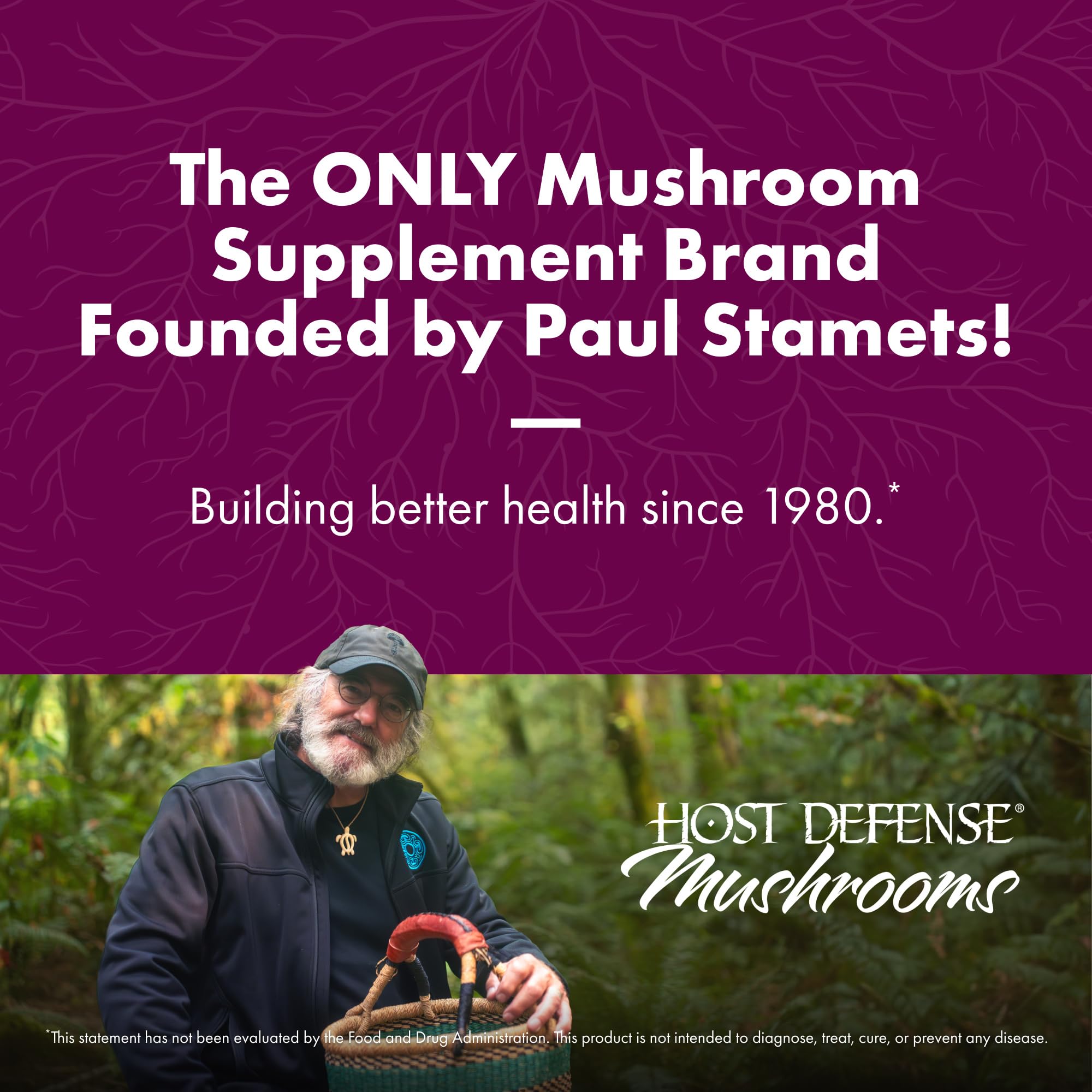 Host Defense Turkey Tail Mushroom Supplement back view
