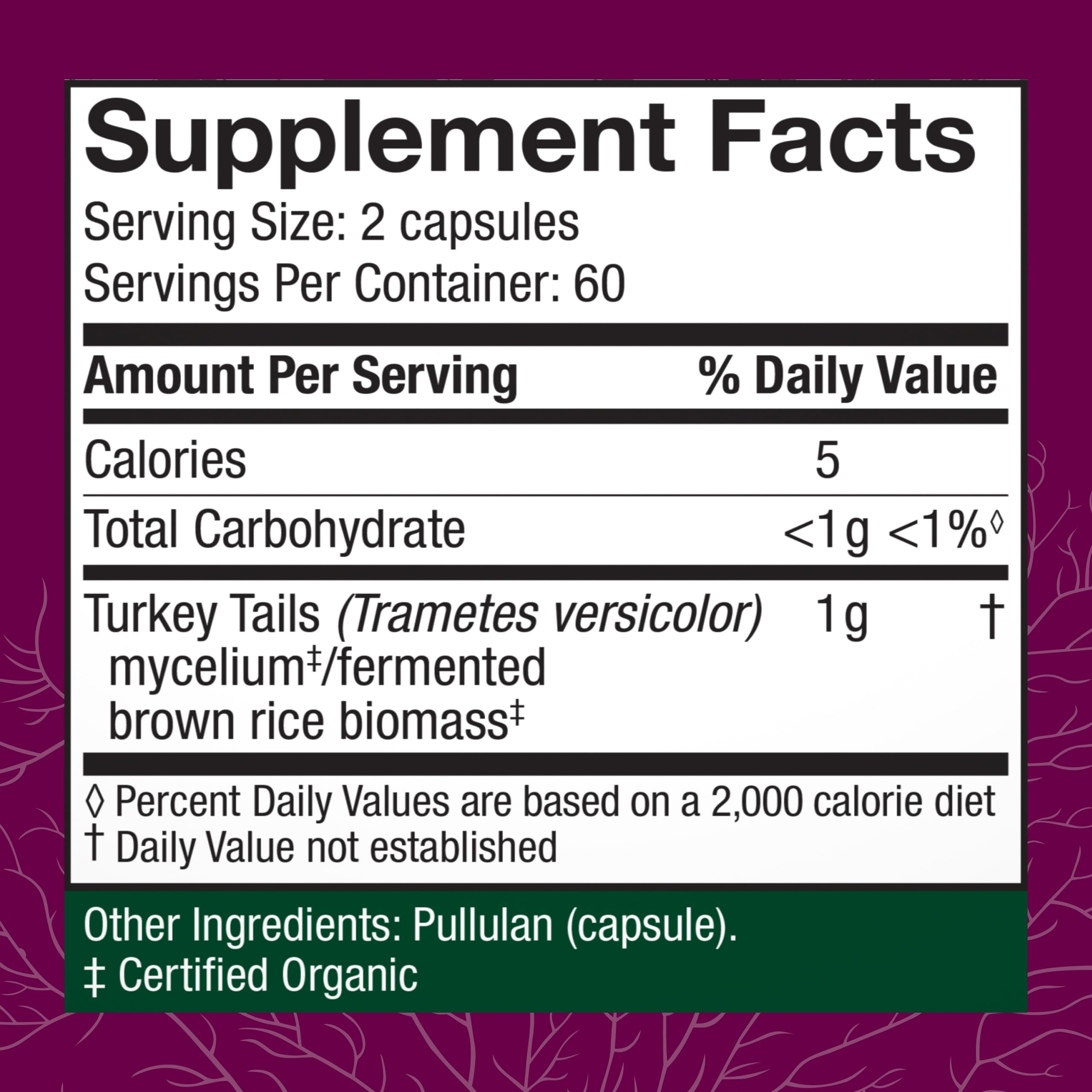 Host Defense Turkey Tail Mushroom Supplement bottle side view