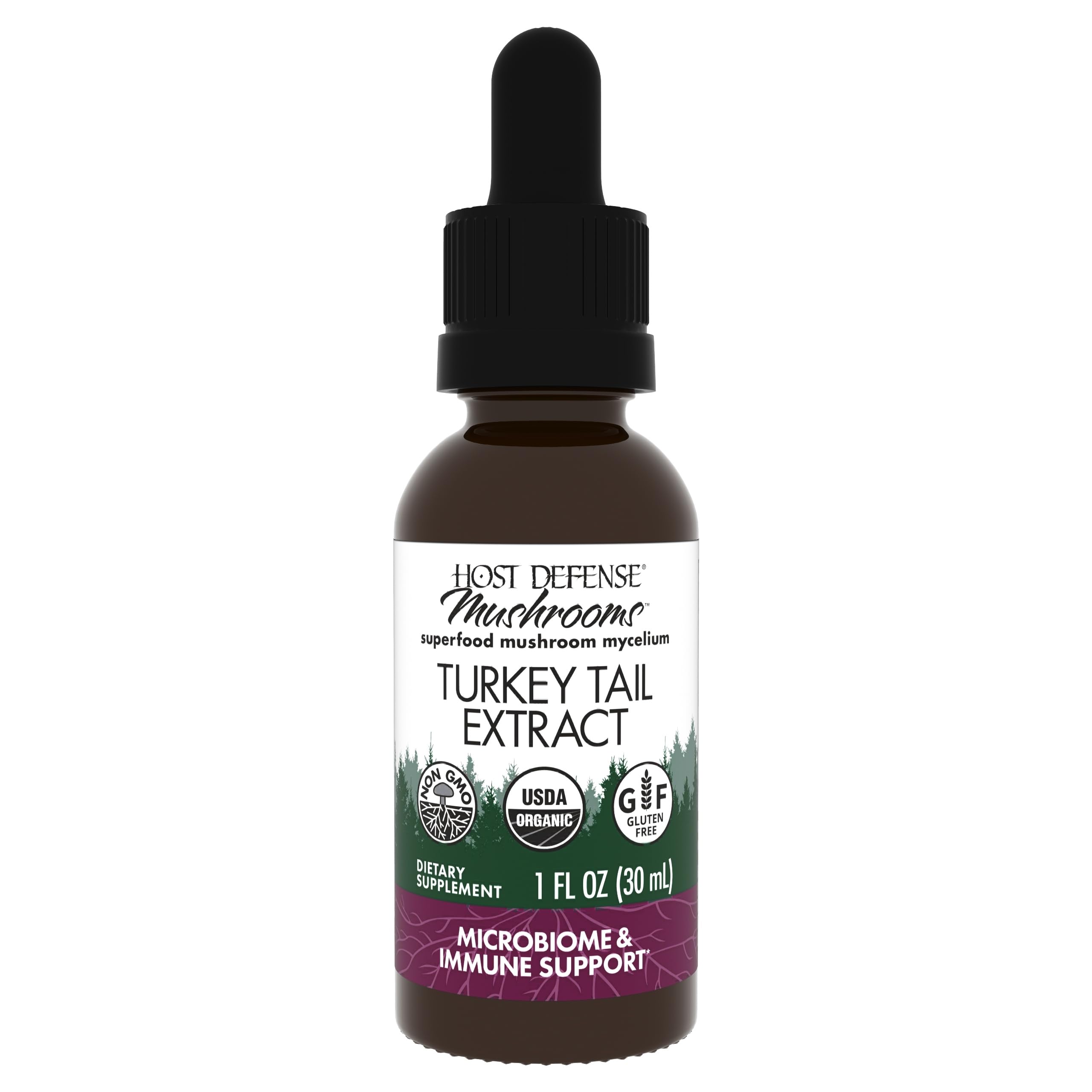Host Defense Turkey Tail Mushroom Supplement front view