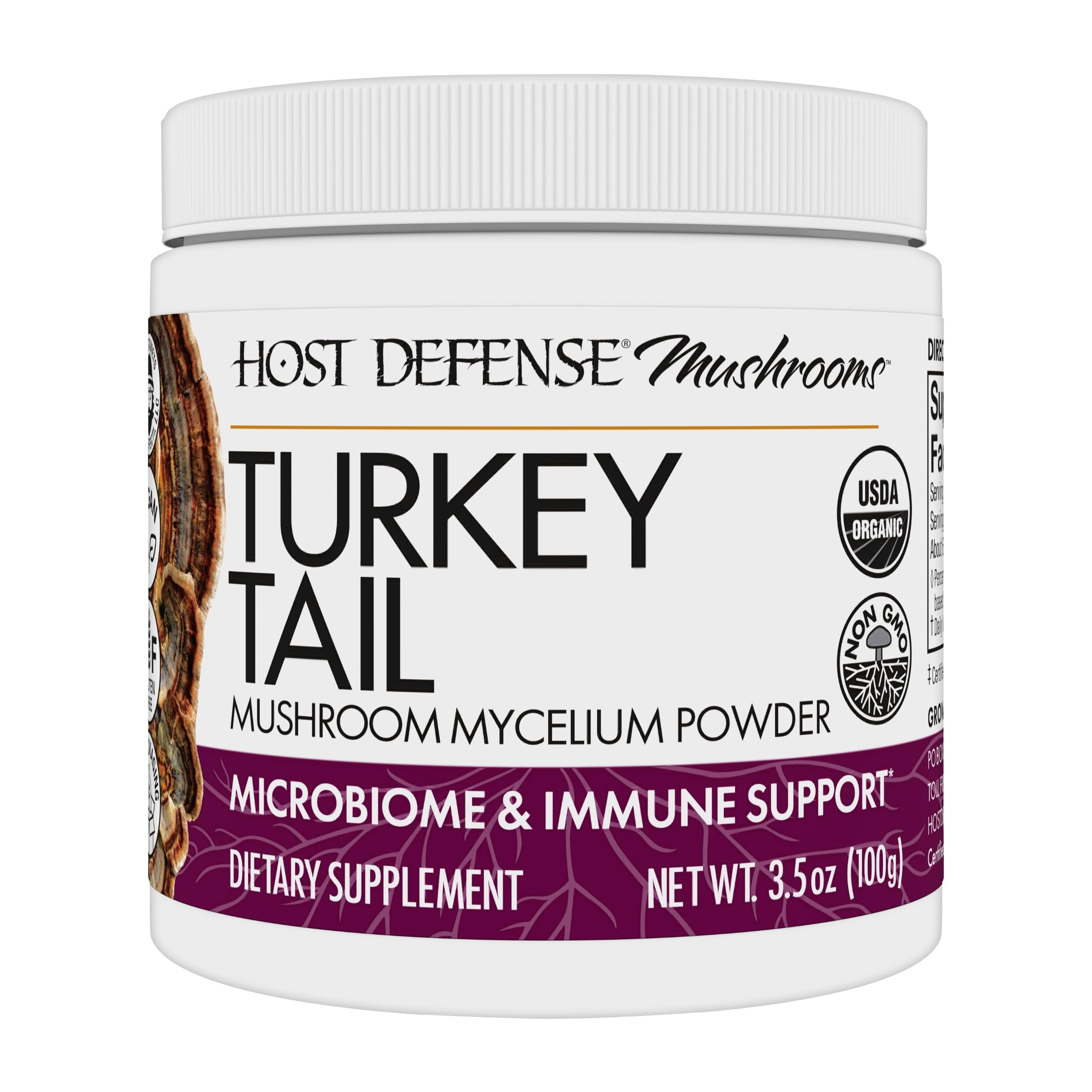 Host Defense Turkey Tail Mushroom Supplement front view