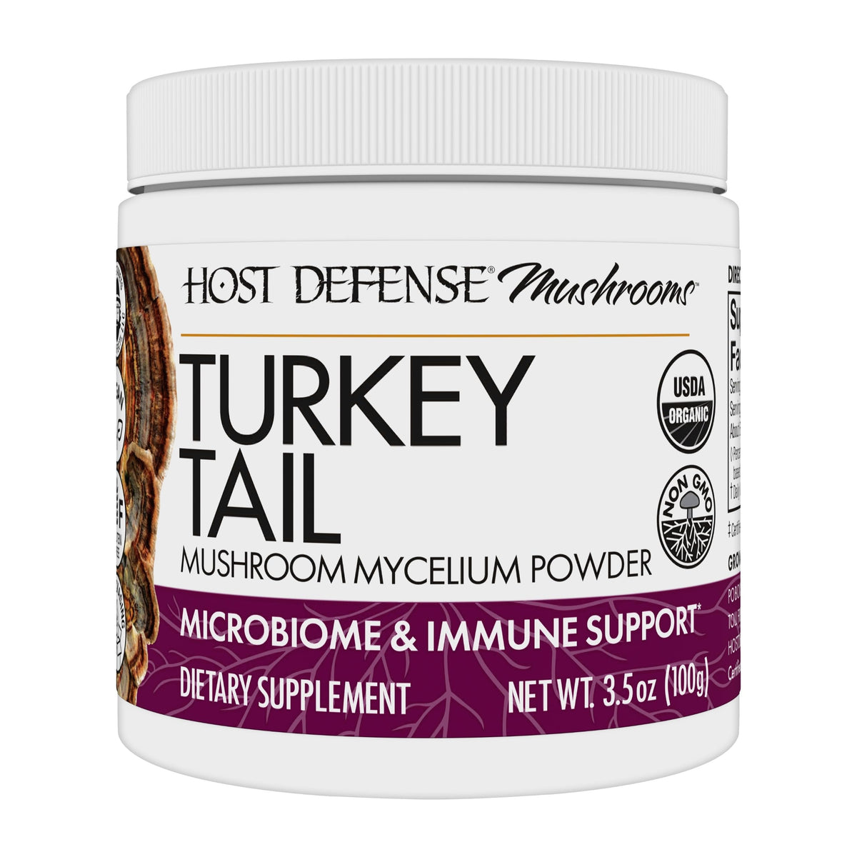 Host Defense Turkey Tail Mushroom Supplement front view
