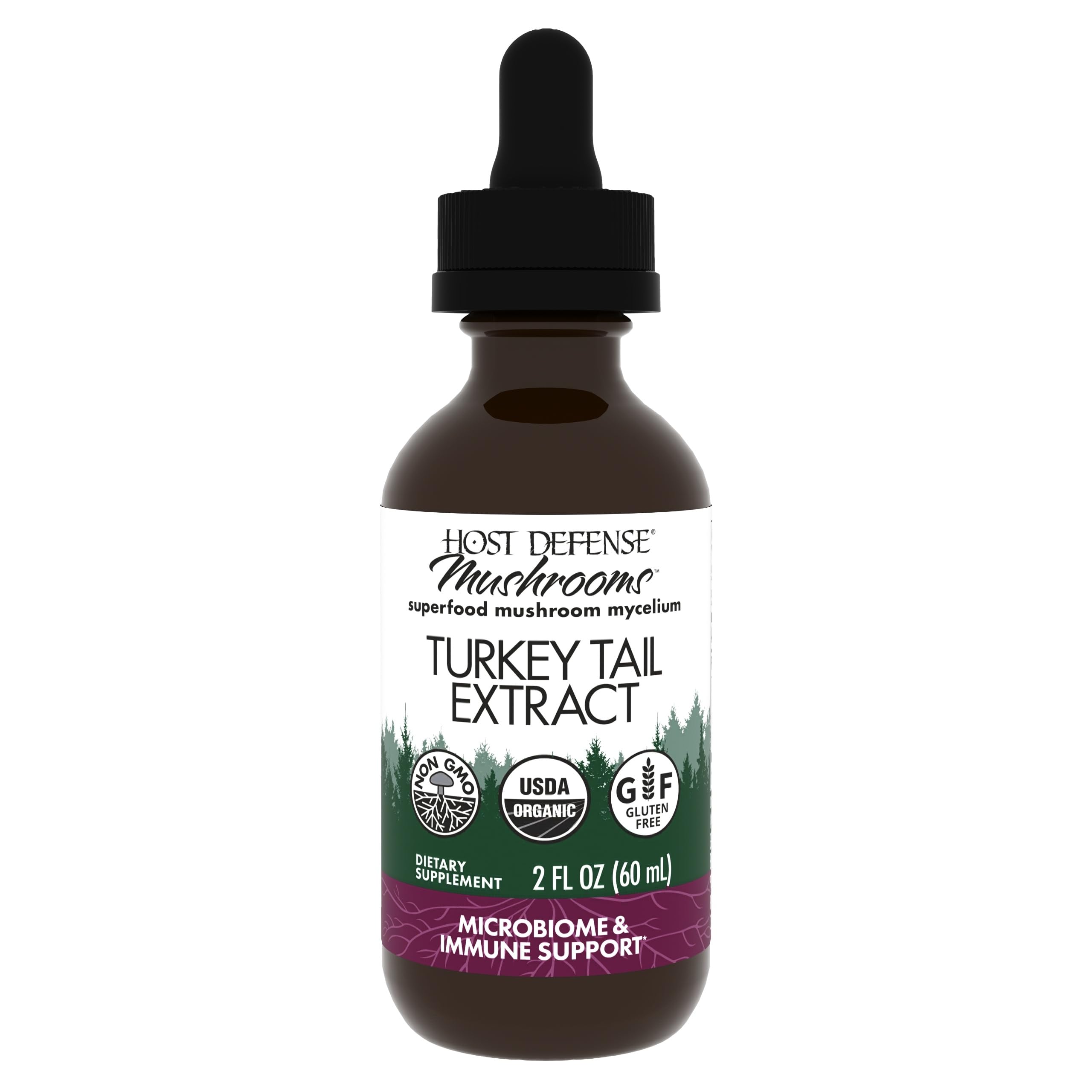 Host Defense Turkey Tail Mushroom Supplement front view