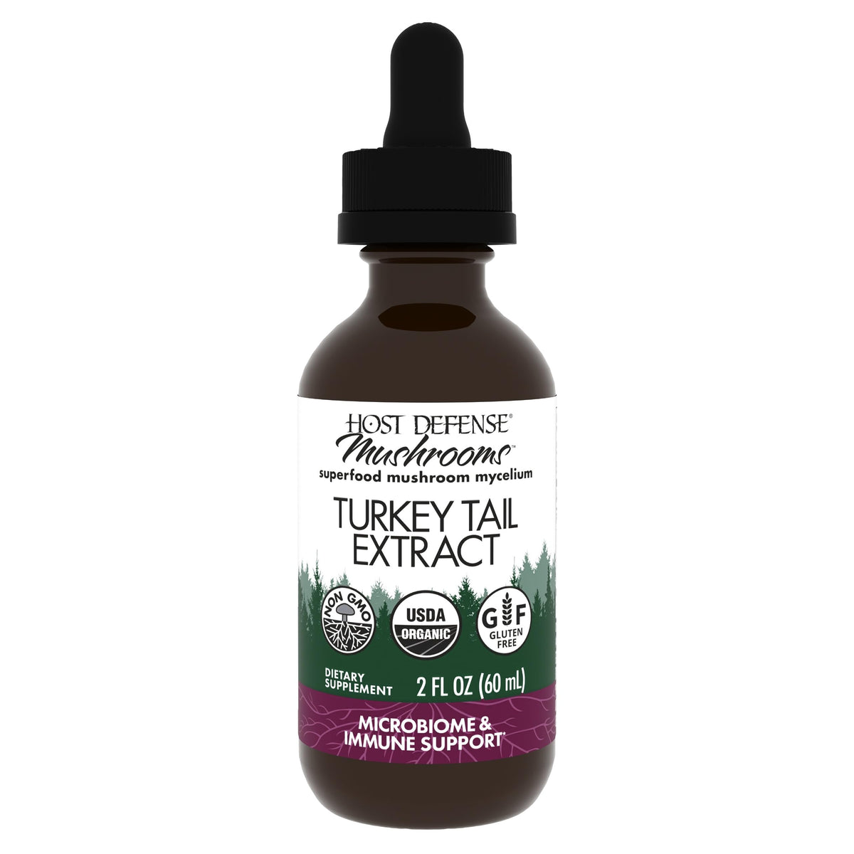 Host Defense Turkey Tail Mushroom Supplement front view