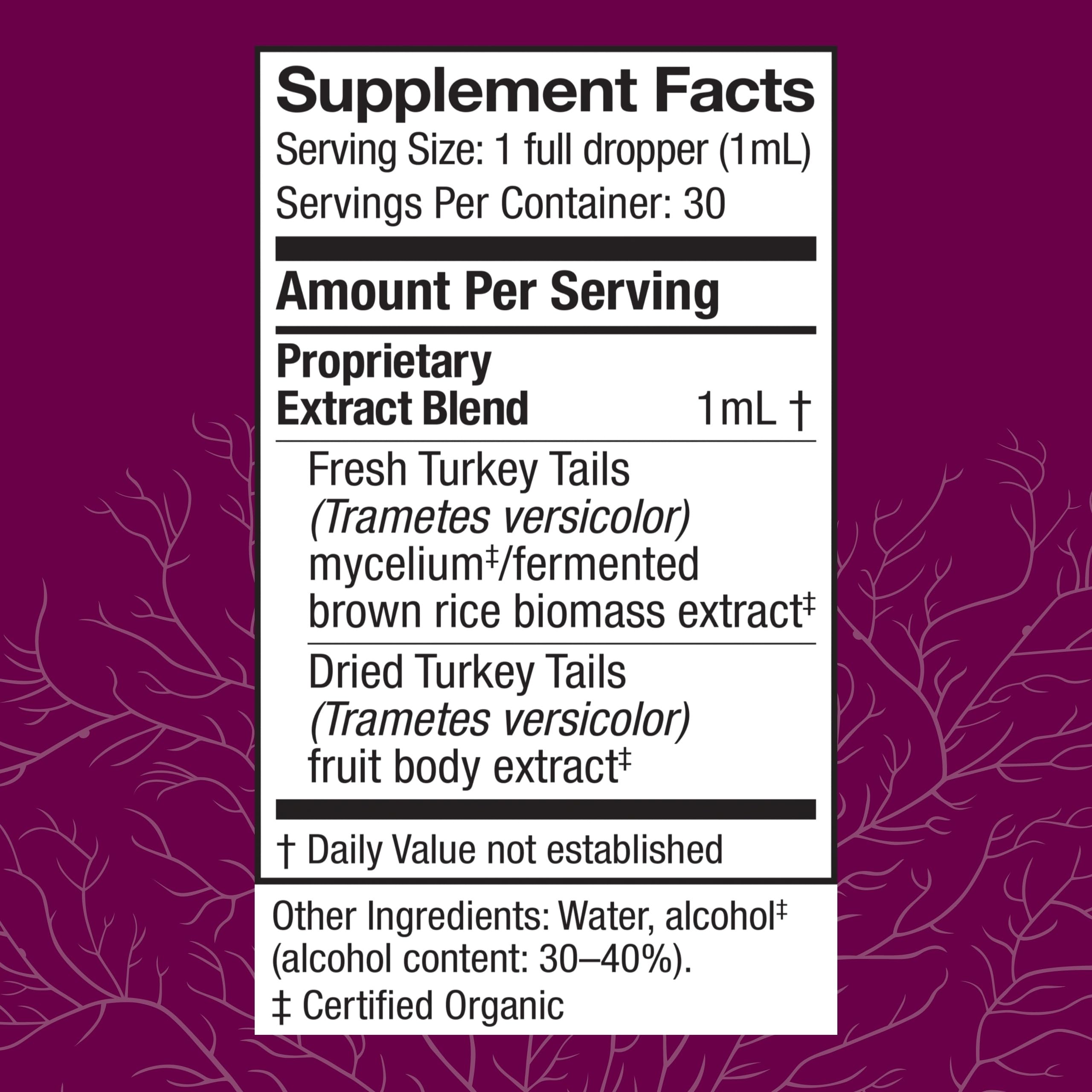 Host Defense Turkey Tail Mushroom Supplement side view