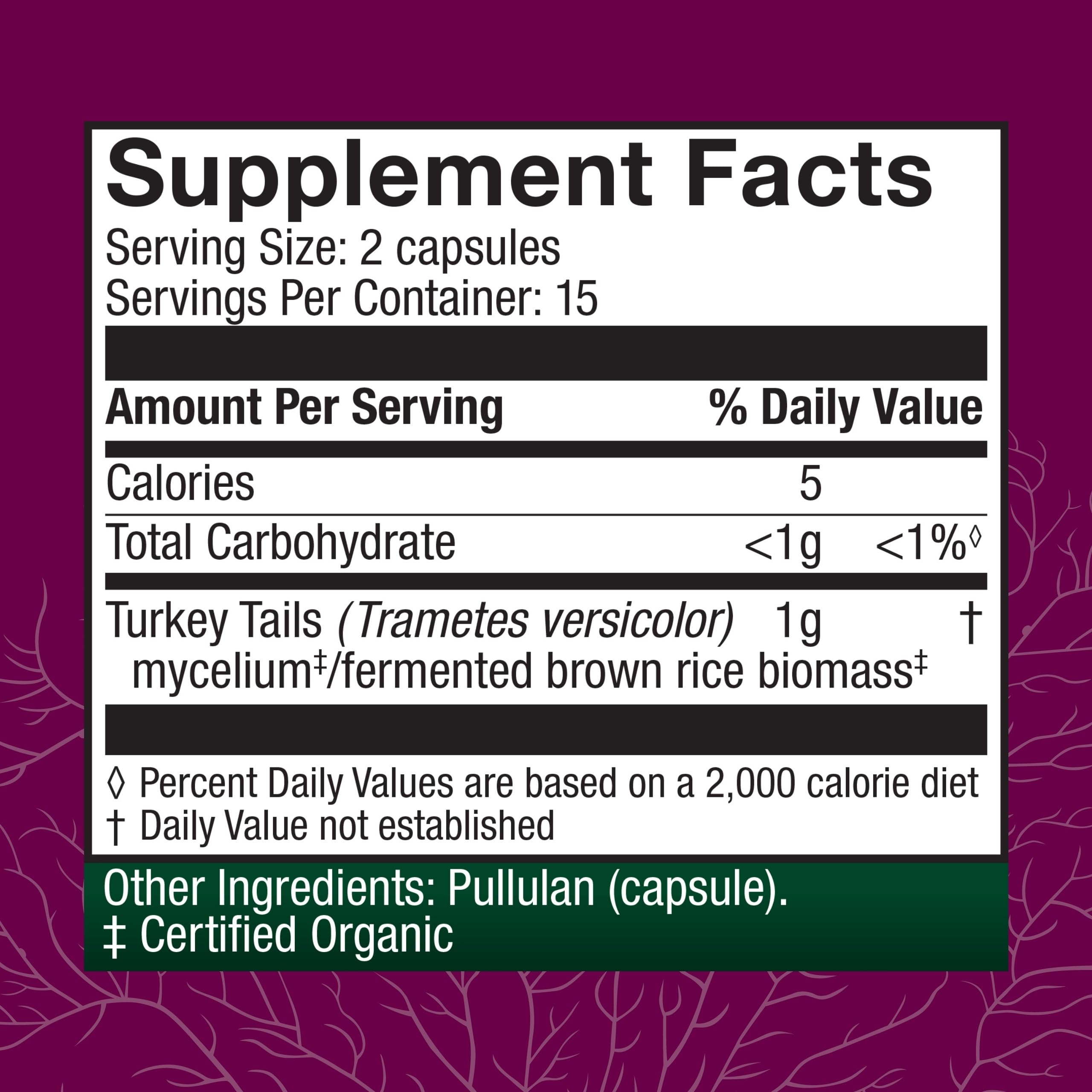 Host Defense Turkey Tail Mushroom Supplement side view