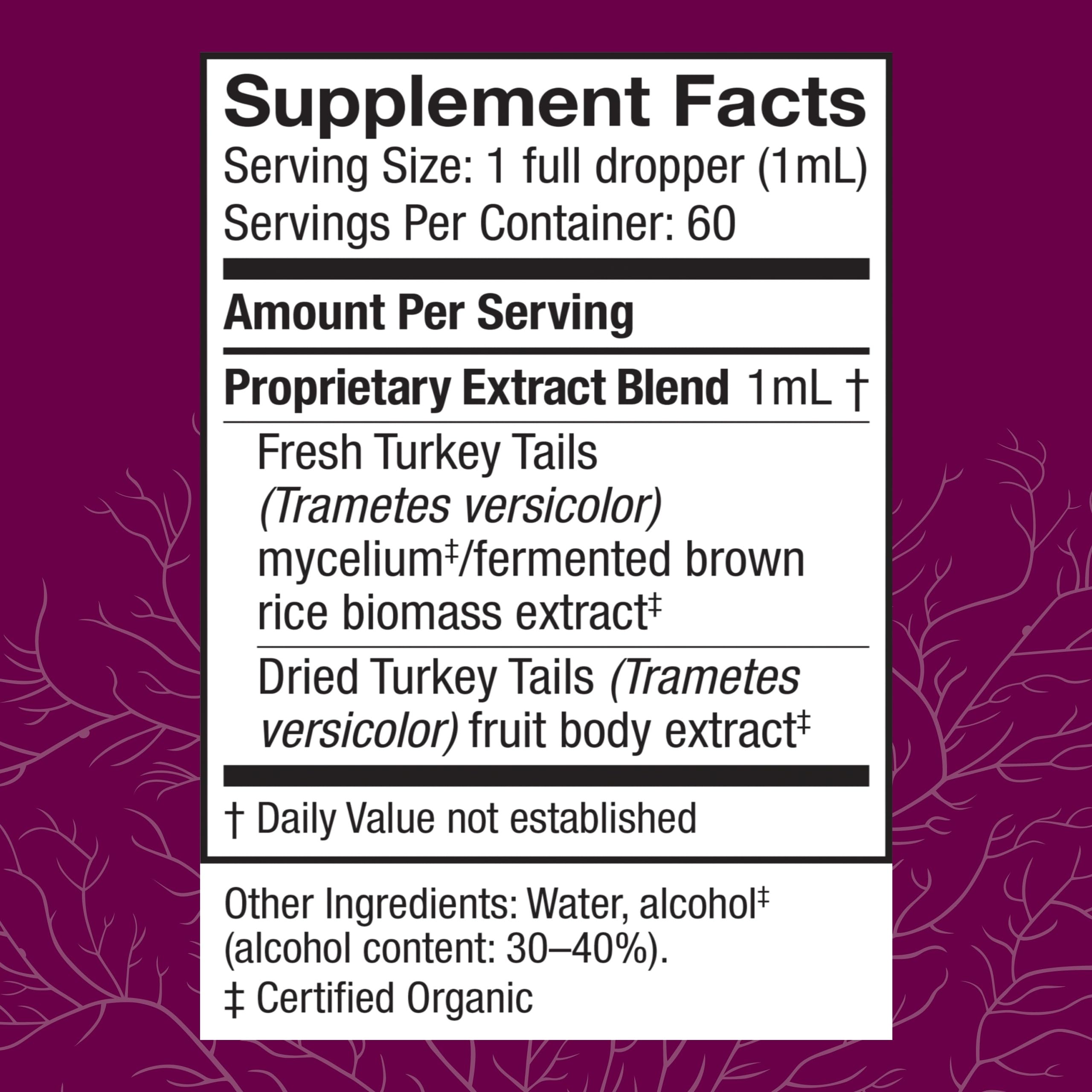 Host Defense Turkey Tail Mushroom Supplement side view