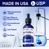 Hourten Methylene Blue Solution 1% USP Grade label close-up