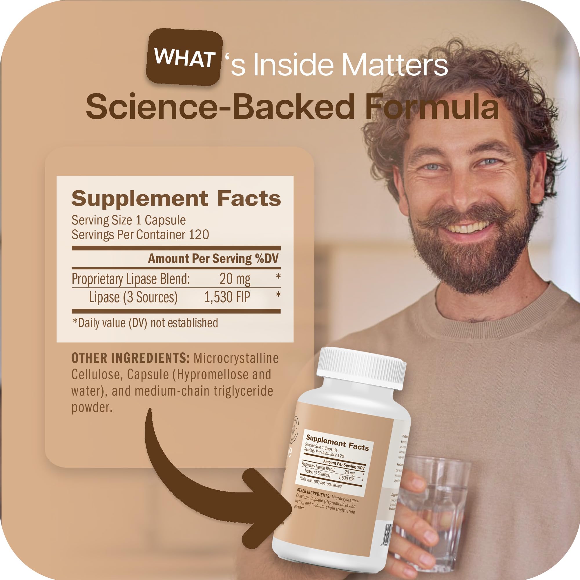 Houston Enzymes Lypazyme Multi-Enzyme Supplement in hand