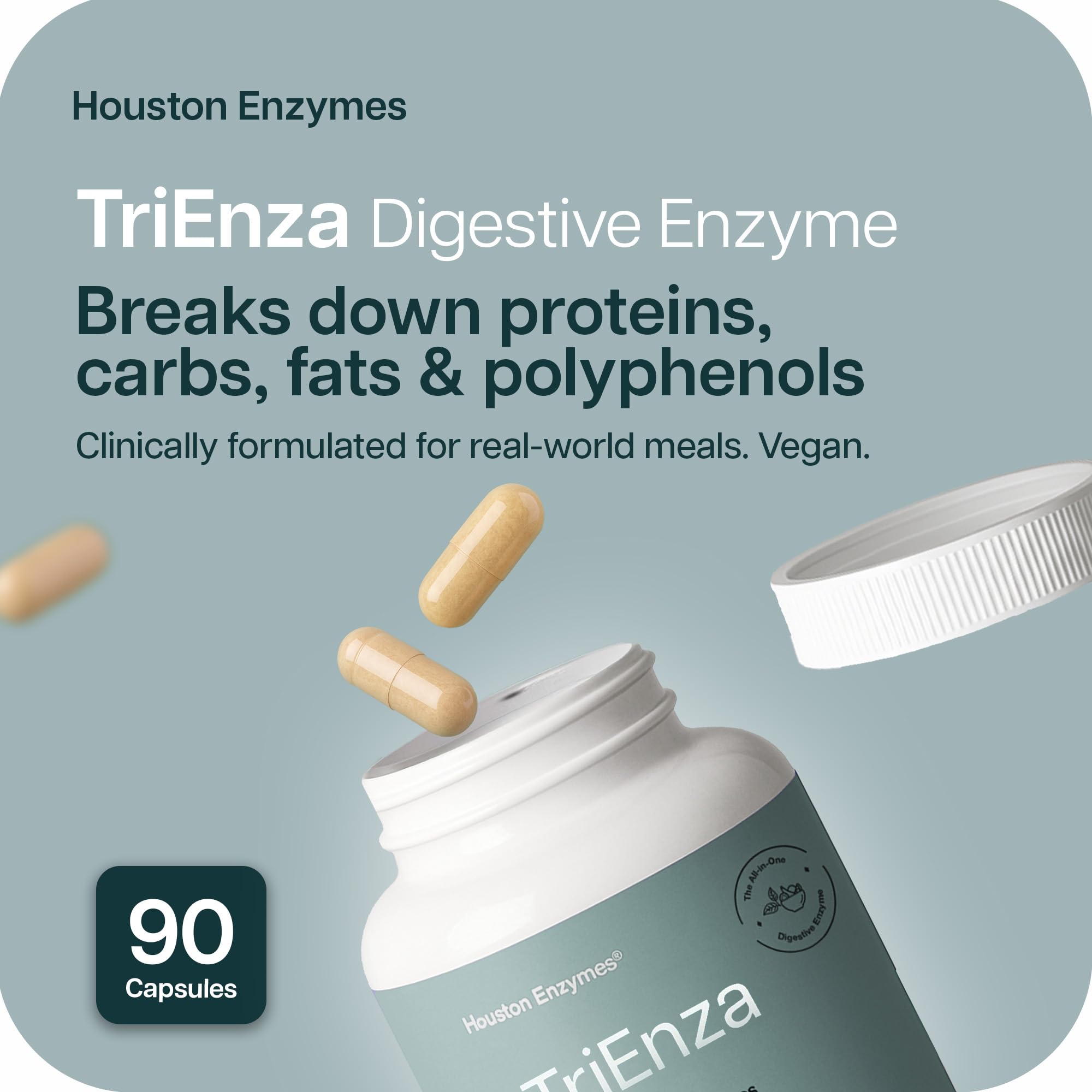 Houston Enzymes TriEnza Multi-Enzymes 50g side view