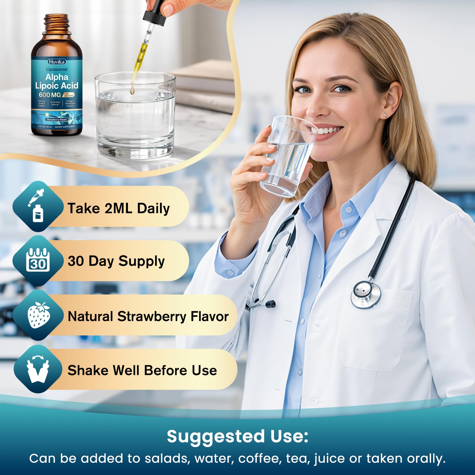Hovika Alpha Lipoic Acid liquid supplement packaging