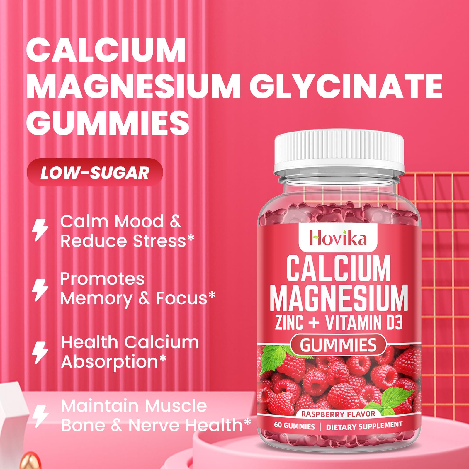 Hovika Calcium Magnesium Zinc Gummies 200g packaging
