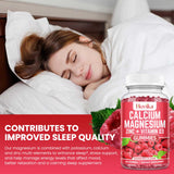Hovika Calcium Magnesium Zinc Gummies 200g with fresh raspberries